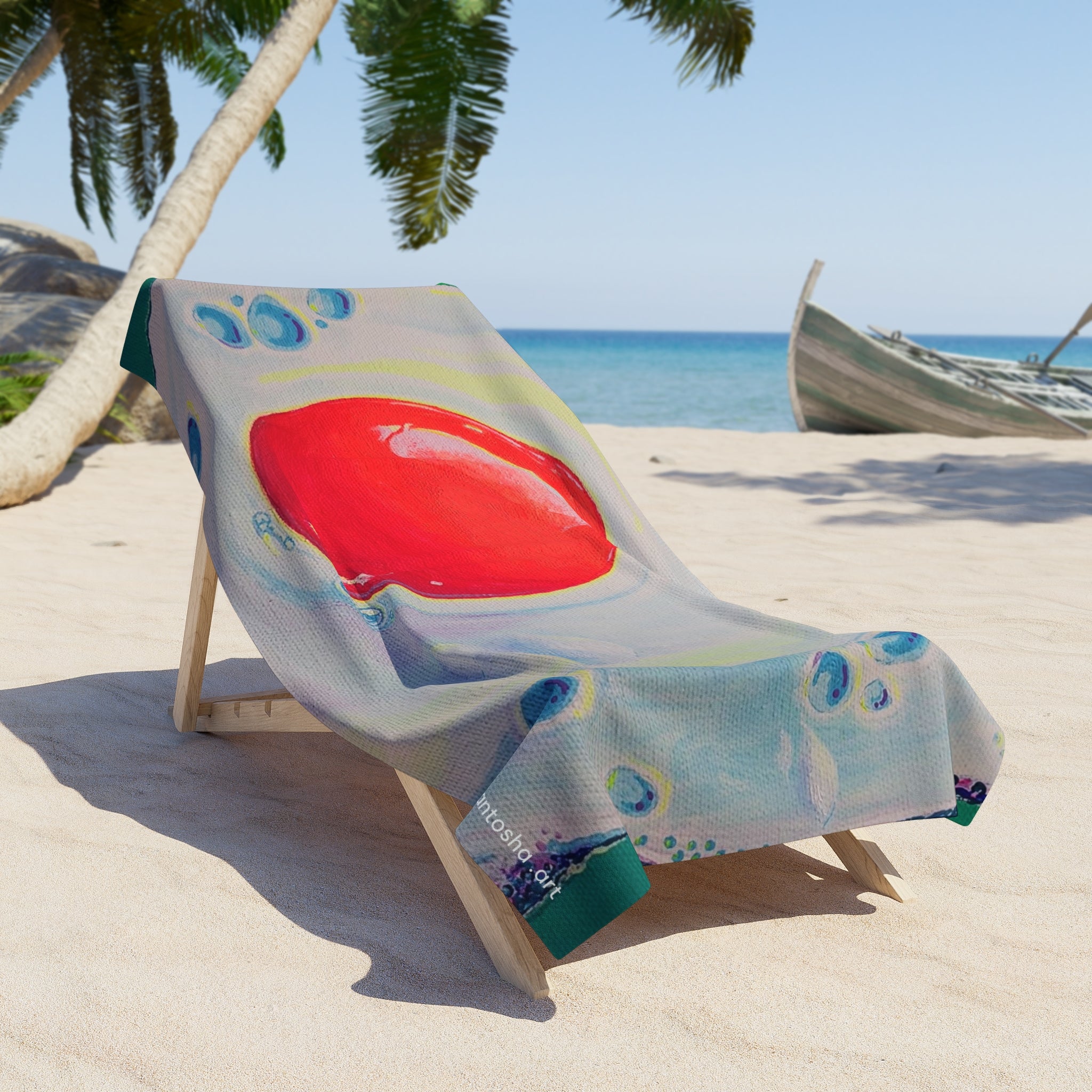 Neon Fried Egg Beach Towel for Summer Fun and Vacation Essentials
