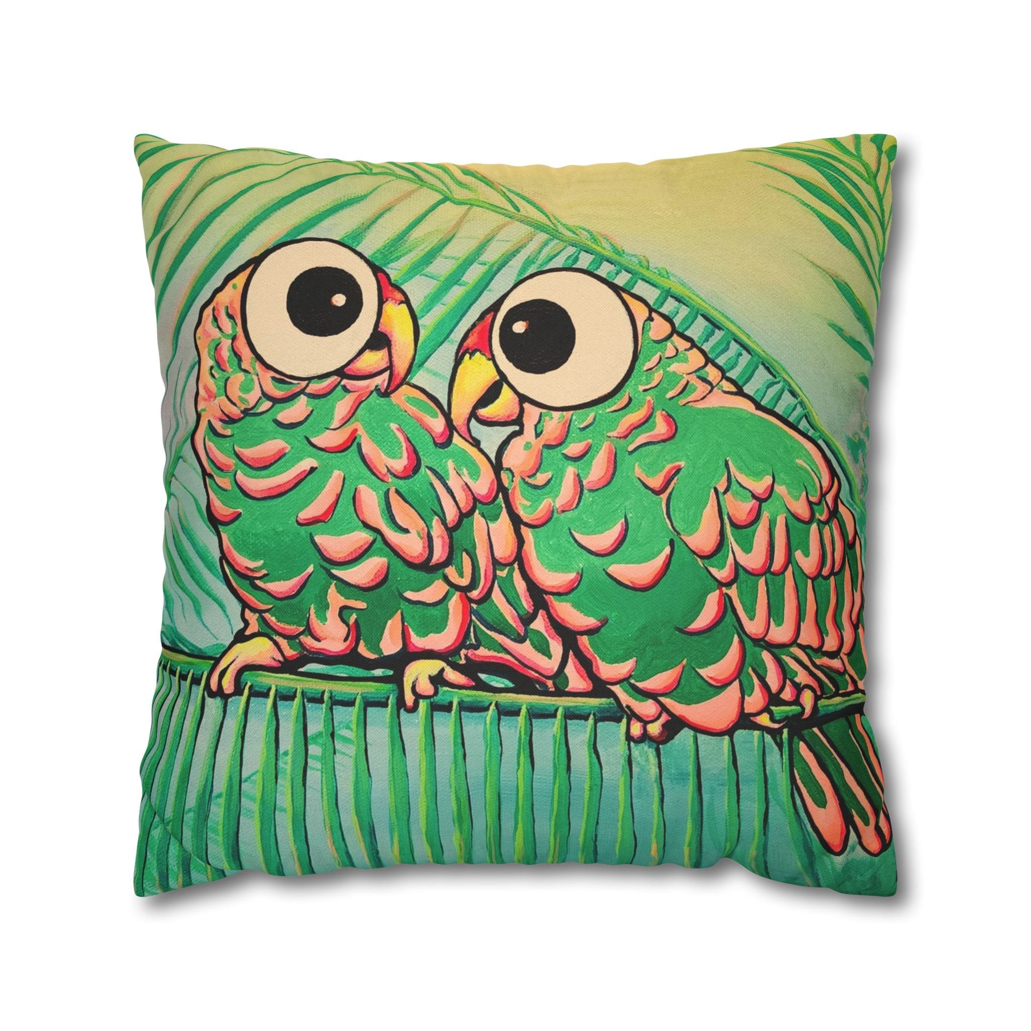 Chatty Cyclops Parrots Pillowcase, Cover Only