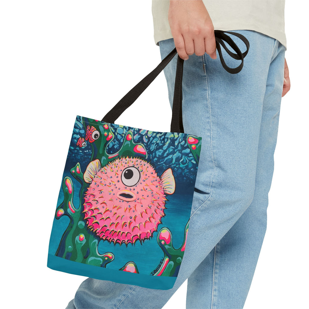 Premium Cyclops Pufferfish Tote Bag, Original Artist Design, Reusable Shopping Tote, Eco-Friendly