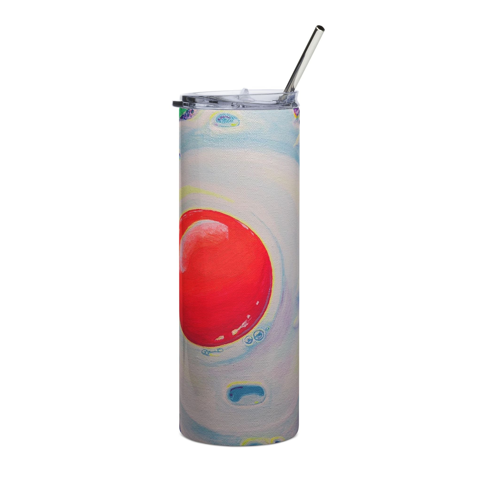 Neon Fried Egg Stainless Steel Tumbler, 20oz | Fun Travel Mug, Eco-Friendly