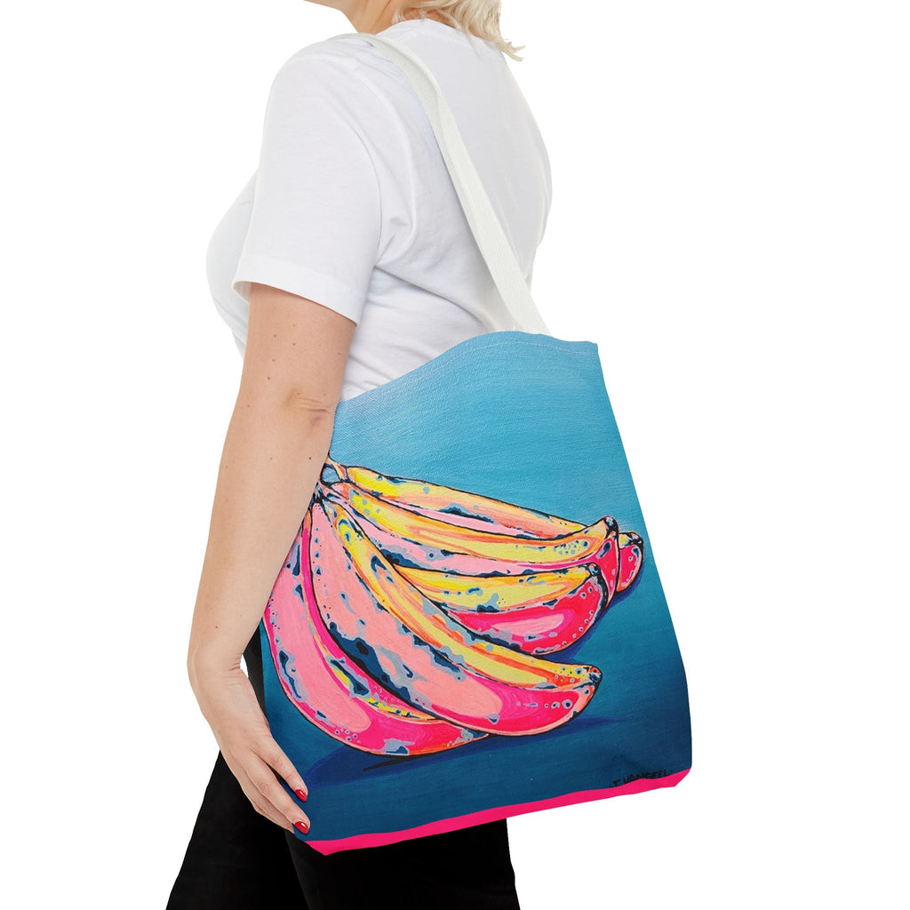 Premium Neon Bananas Tote Bag, Original Artist Design, Reusable Shopping Tote, Eco-Friendly