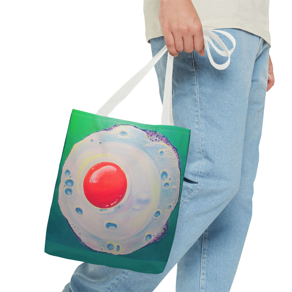Premium Neon Fried Egg Tote Bag, Original Artist Design, Reusable Shopping Tote,  Eco-Friendly