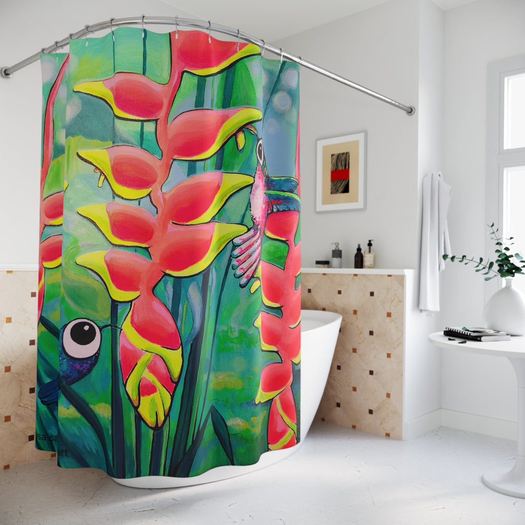 Cyclops Hummingbirds Pop Art Shower Curtain