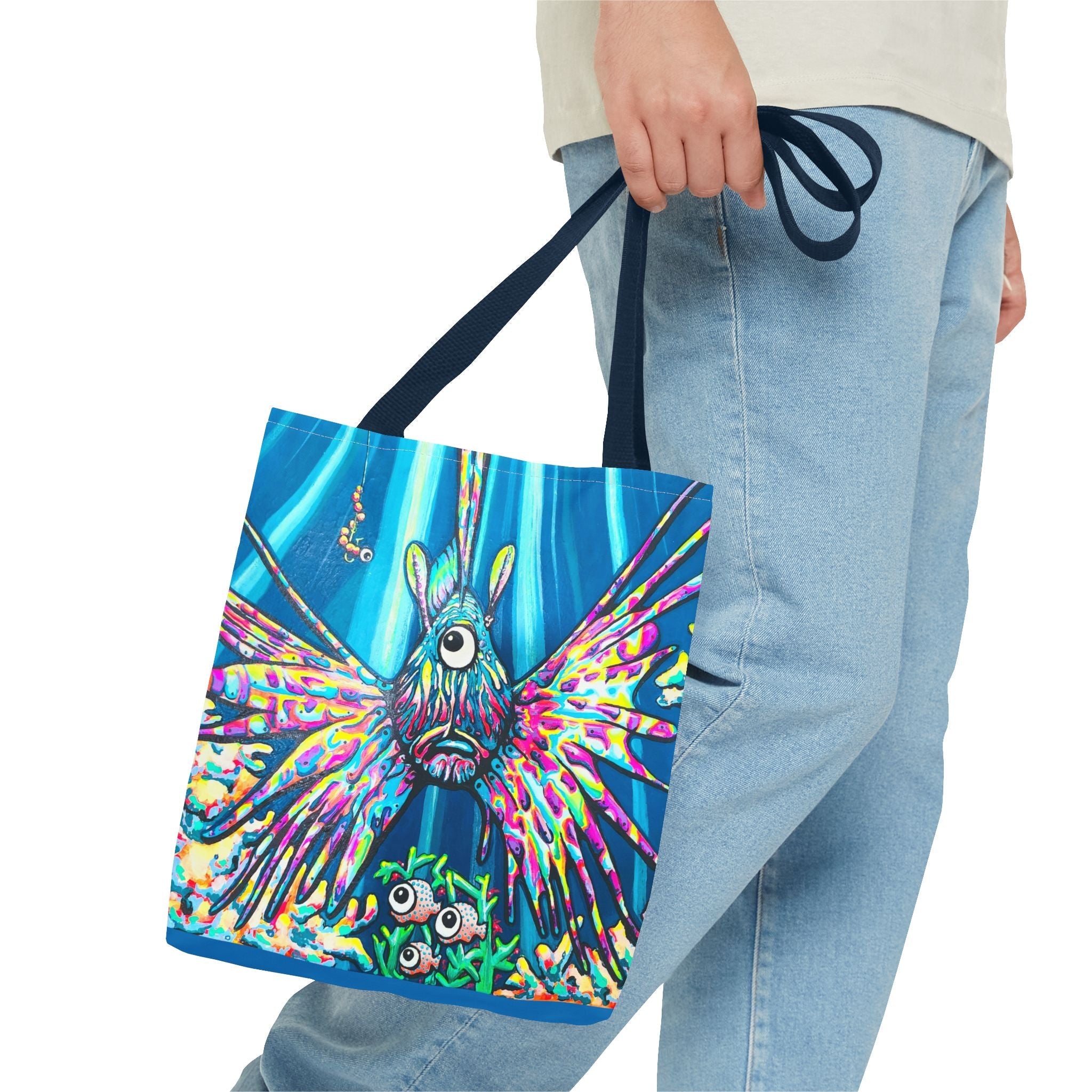 Premium Cyclops Lionfish Tote Bag, Original Artist Design, Reusable Shopping Tote,  Eco-Friendly