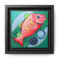 Framed Neon Fried Fish Canvas Print