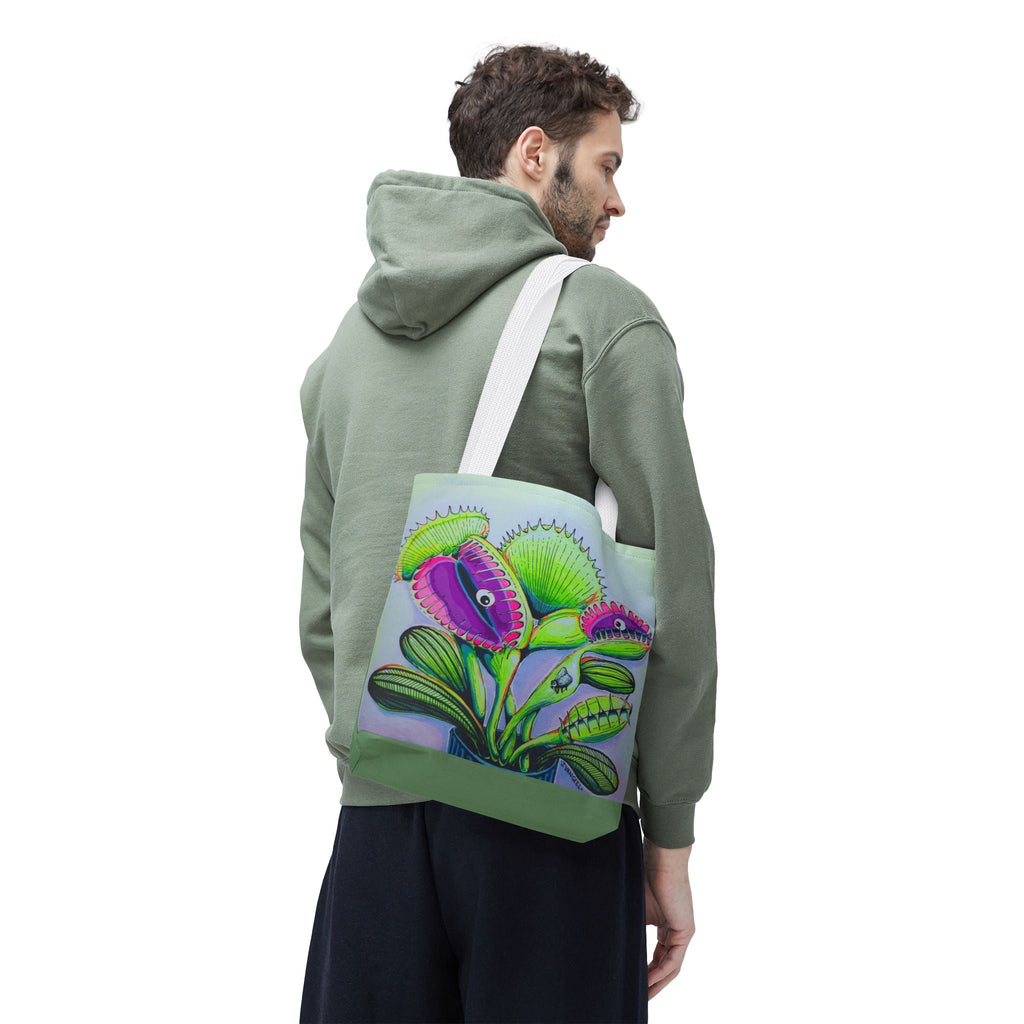 Premium Cyclops Venus Fly Trap Tote Bag, Original Artist Design, Reusable Shopping Tote,  Eco-Friendly