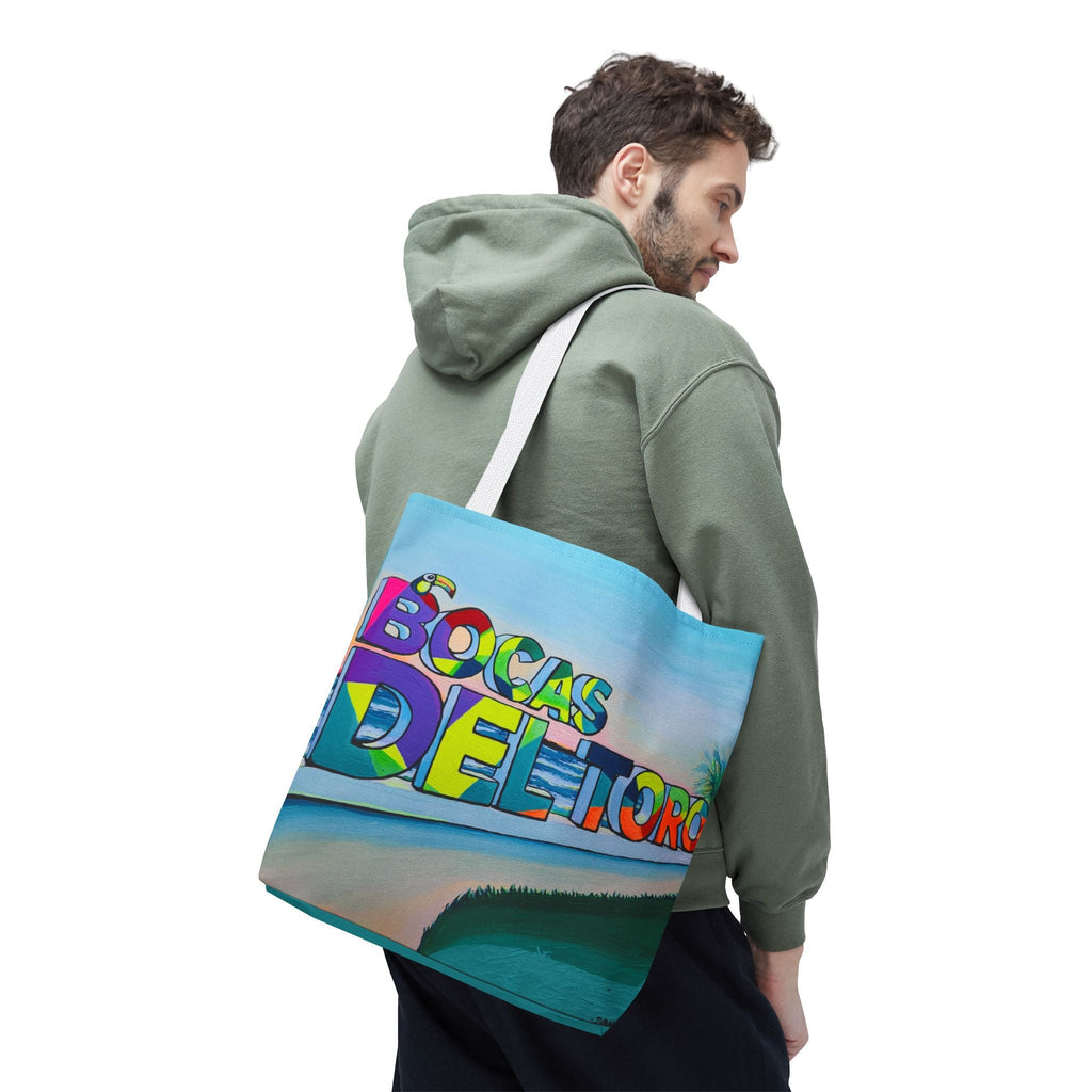 Premium Bocas Del Toro Sign Tote Bag, Original Artist Design, Reusable Shopping Tote,  Eco-Friendly
