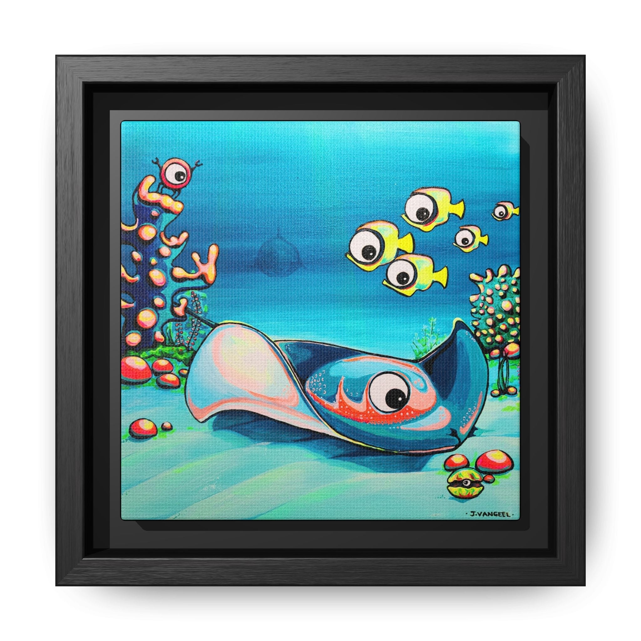Framed Cyclops Stingray Canvas Print
