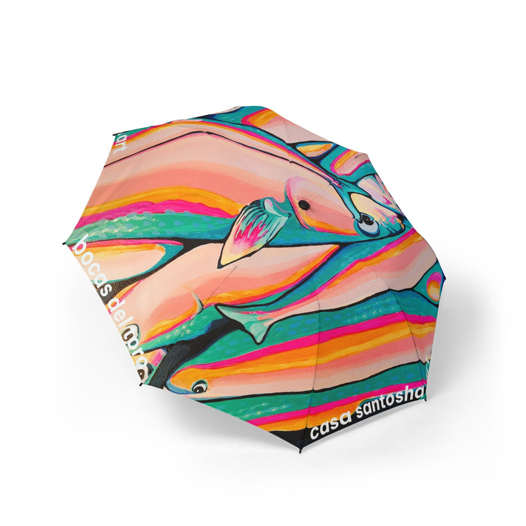 Neon Fish Umbrella - Foldable & Stylish Rain Gear