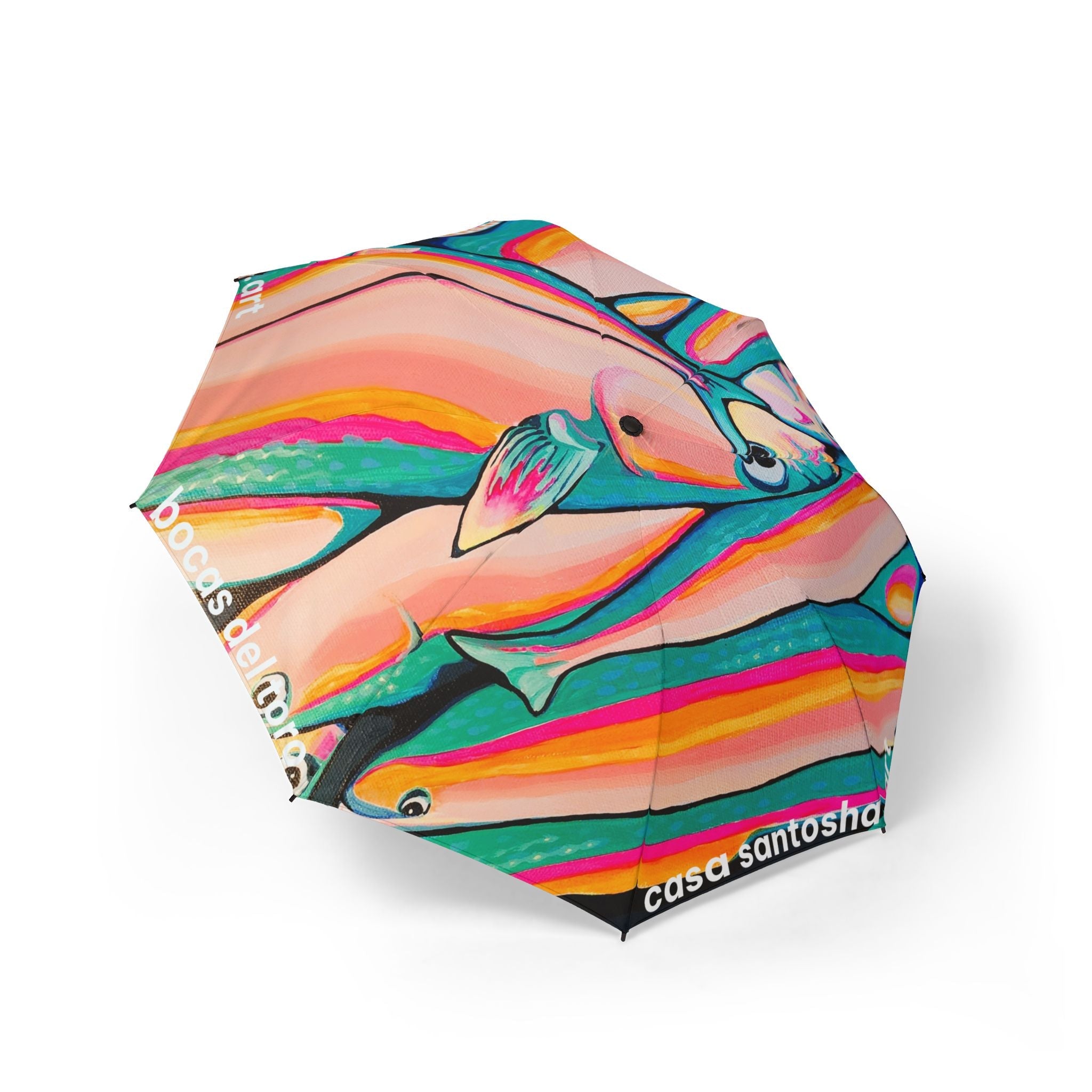 Neon Fish Umbrella - Foldable & Stylish Rain Gear