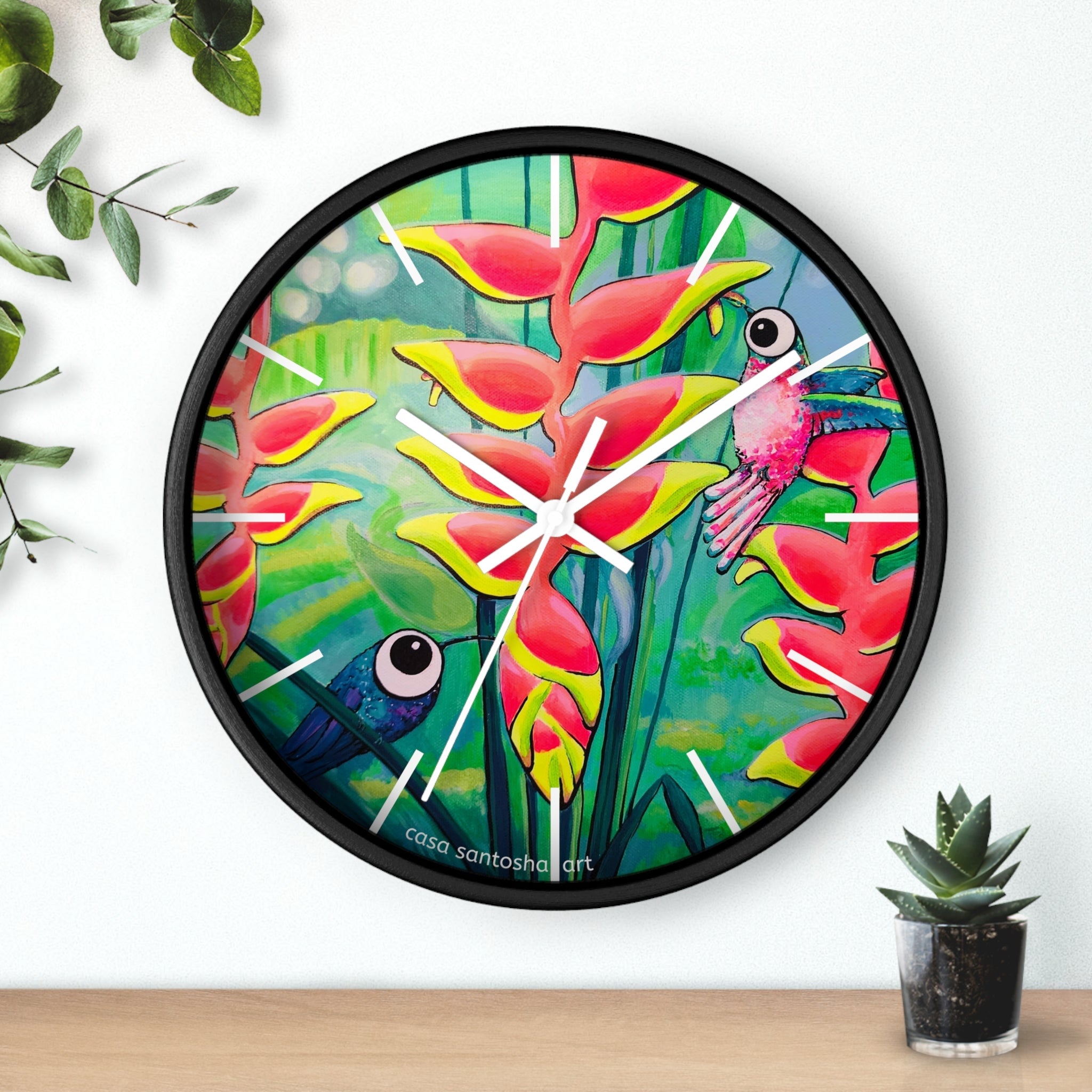 Cyclops Hummingbirds Pop Art Wall Clock