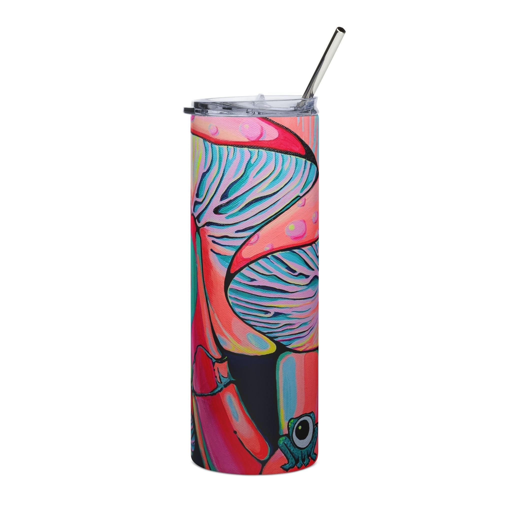 Trippy Mushrooms Stainless Steel Tumbler, 20oz | Fun Travel Mug, Eco-Friendly