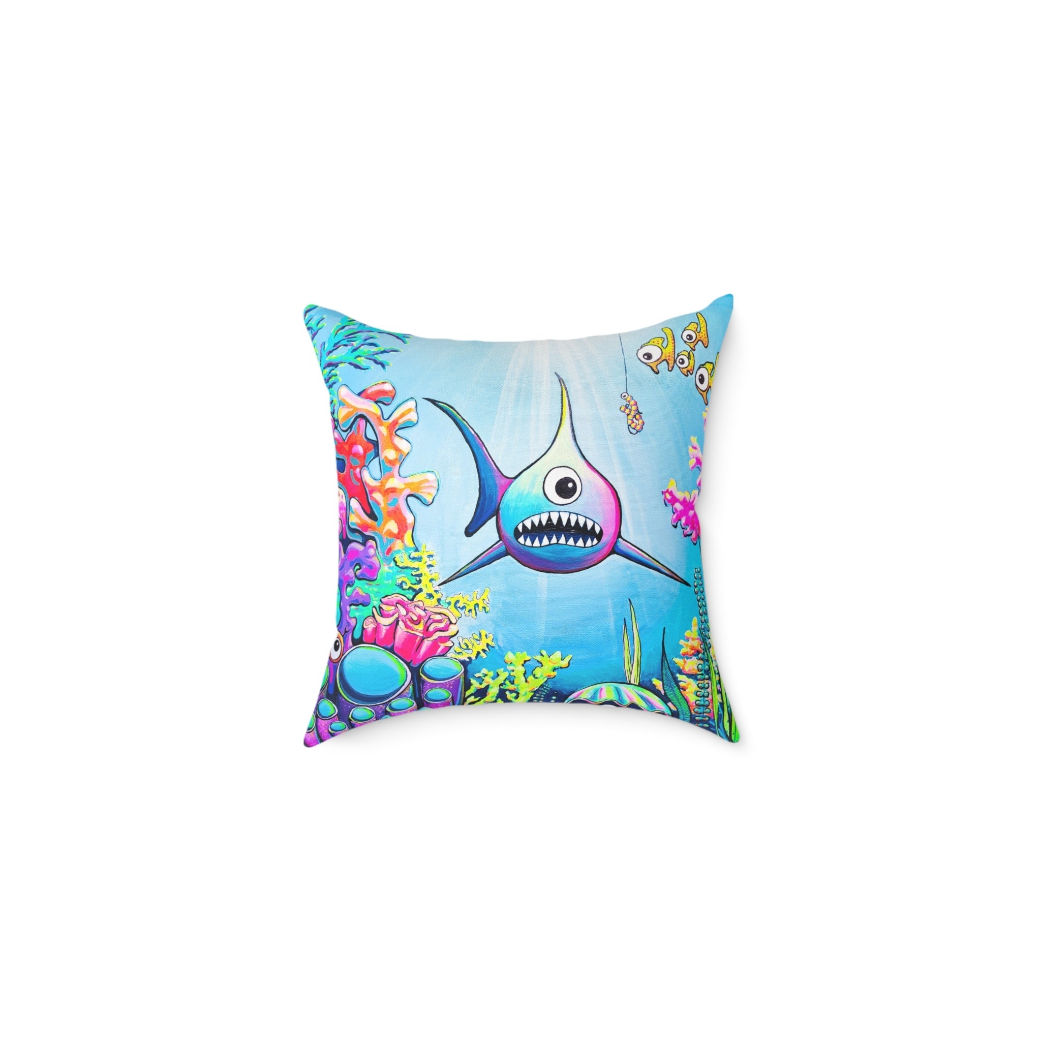 Cyclops Shark Art Canvas Decorative Pillow