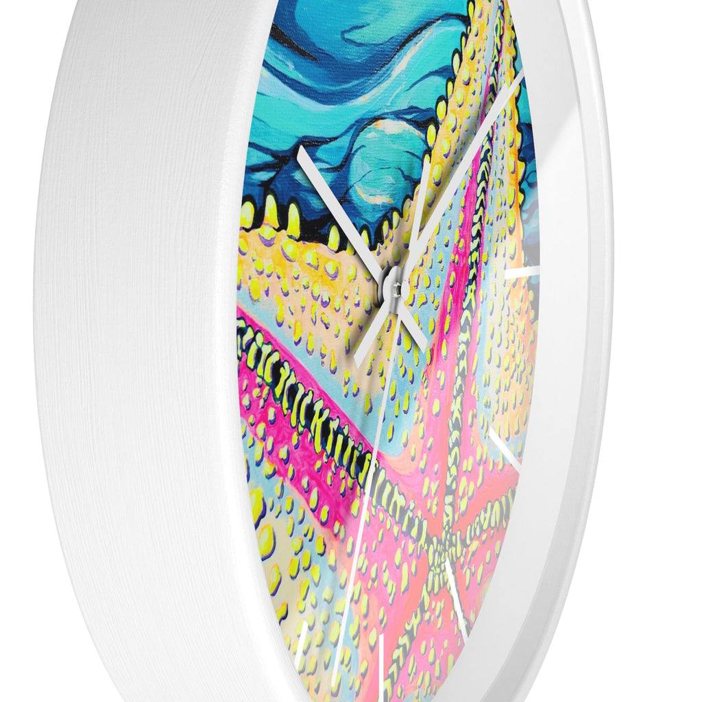 Starfish Beach Bocas Pop Art Wall Clock