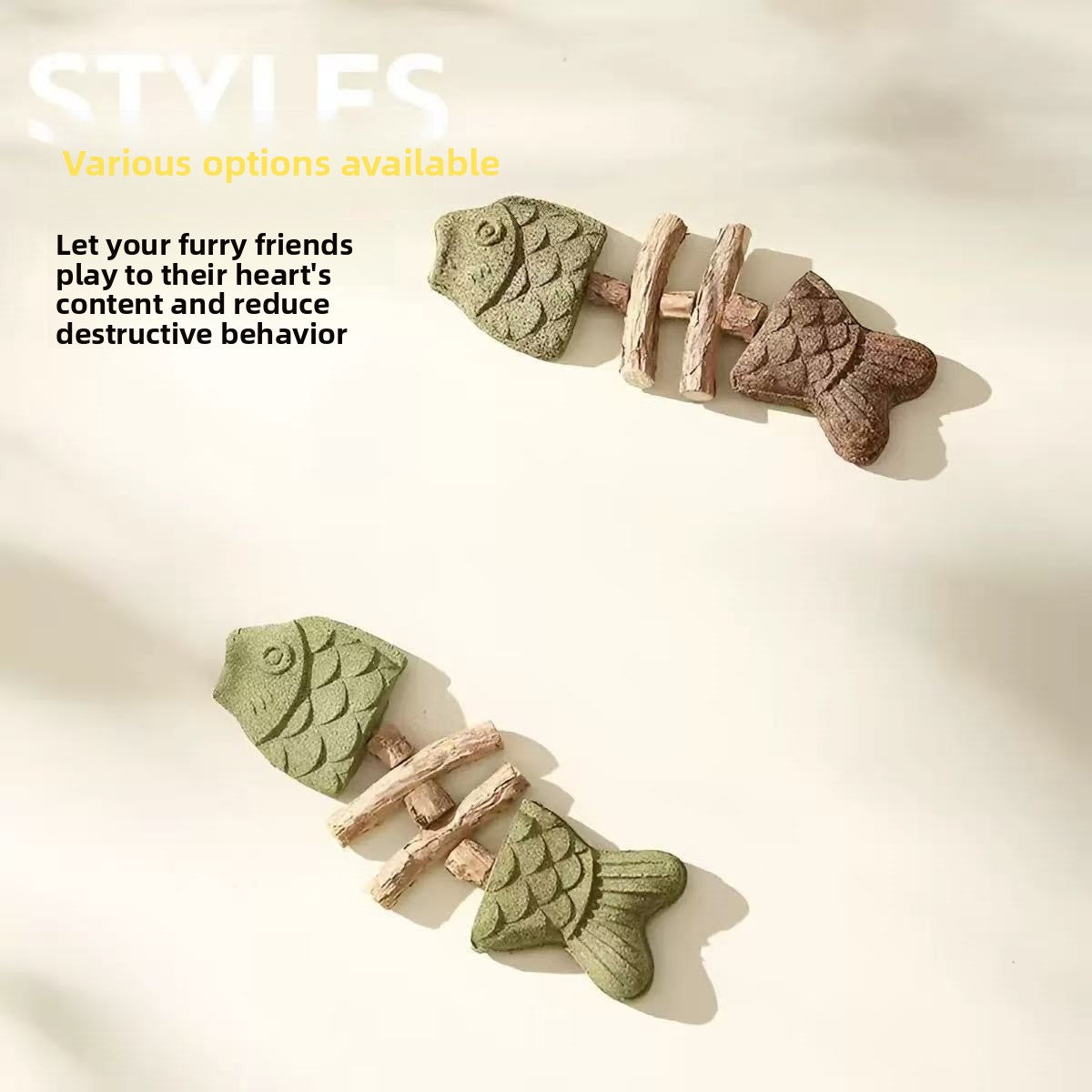 Catnip Fish Bone Chew Toy for Dental Play
