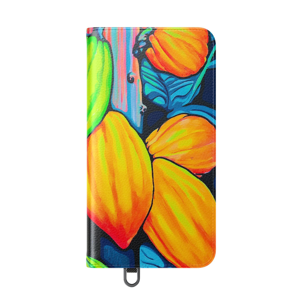 Neon Cacao Flip Phone Case – Wallet Cover with Card Slots
