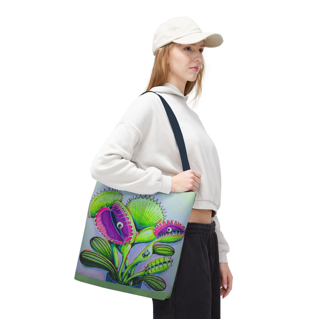 Premium Cyclops Venus Fly Trap Tote Bag, Original Artist Design, Reusable Shopping Tote,  Eco-Friendly
