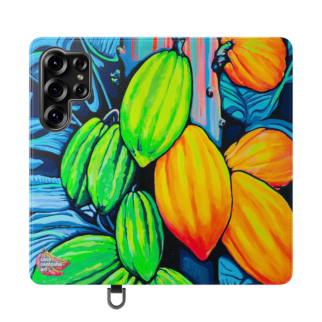 Neon Cacao Flip Phone Case – Wallet Cover with Card Slots