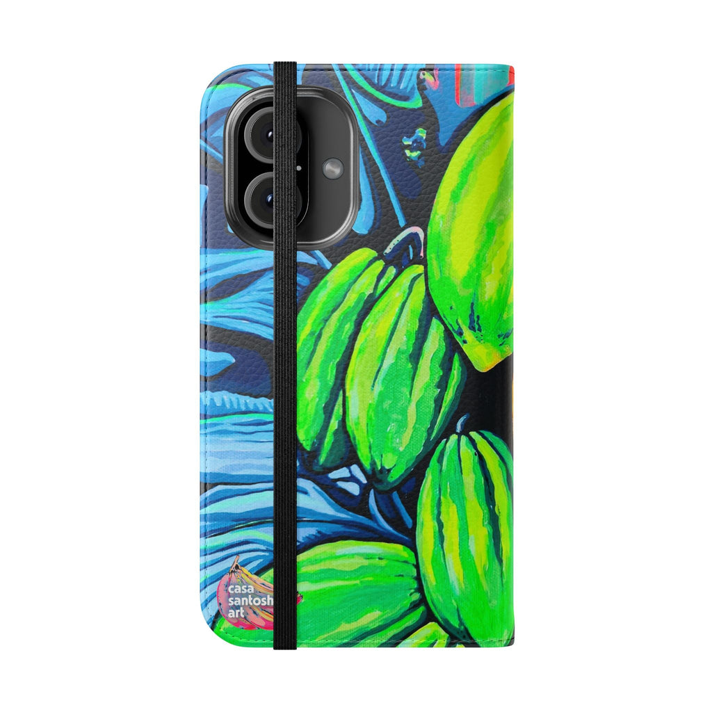 Neon Cacao Flip Phone Case – Wallet Cover with Card Slots