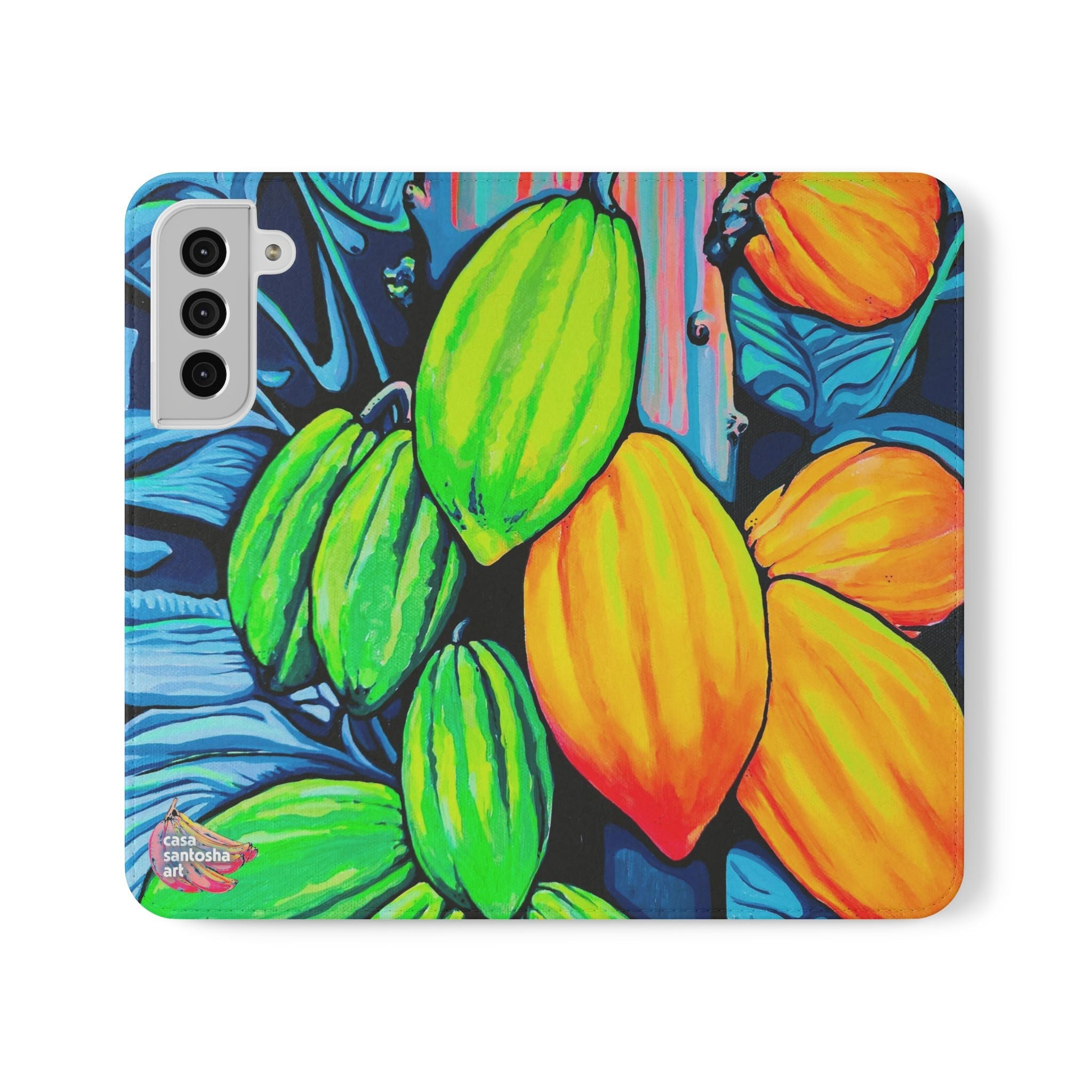 Neon Cacao Flip Phone Case – Wallet Cover with Card Slots