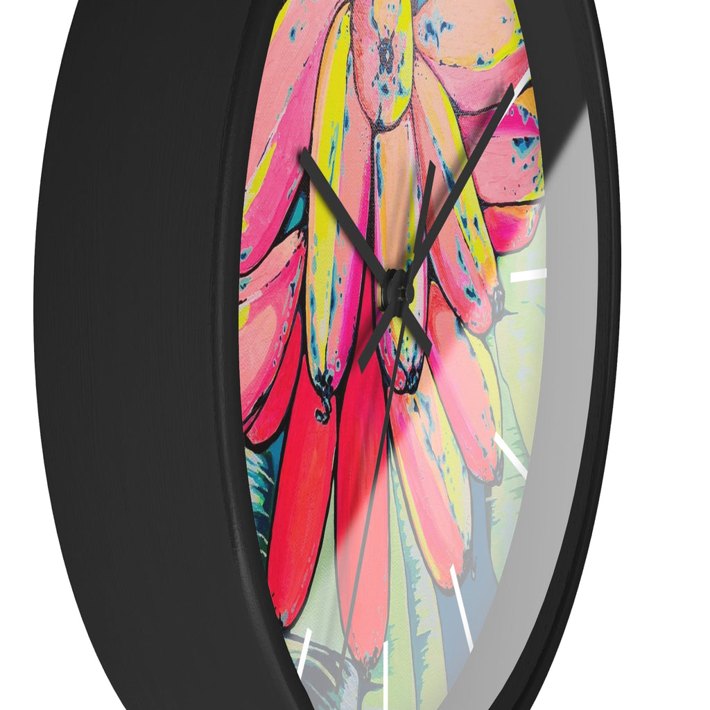 Neon Primitivo Bananas Pop Art Wall Clock