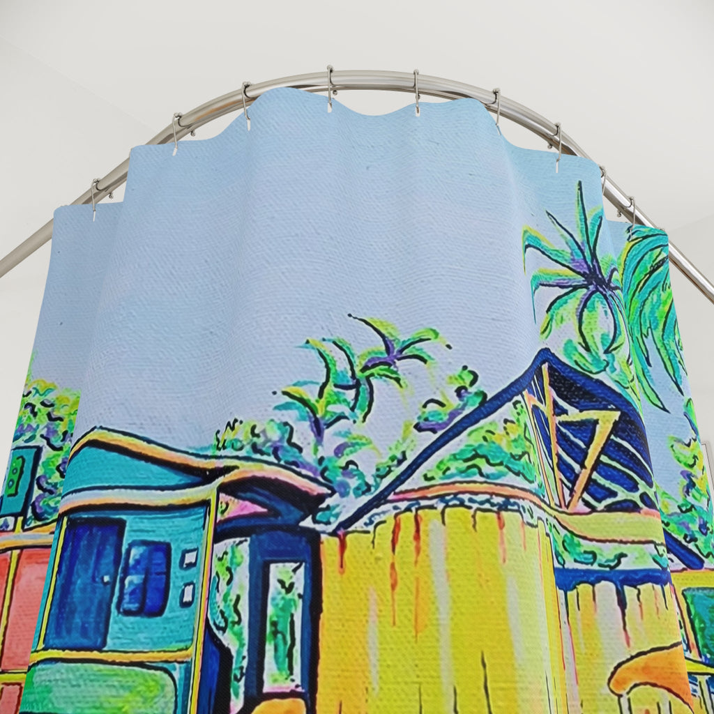 Cyclops Cat and Dog in Bocas Pop Art Shower Curtain