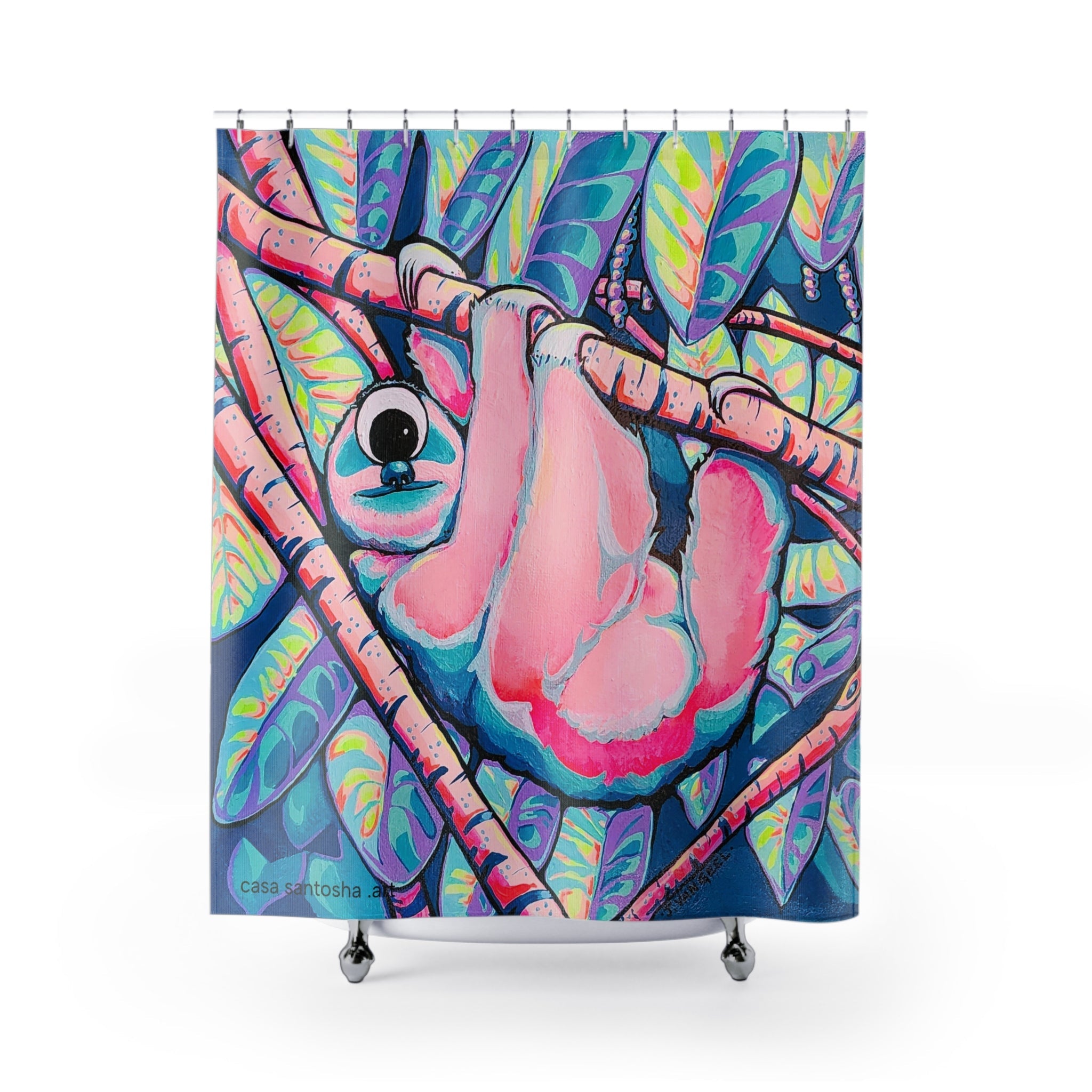 Cyclops Sloth Pop Art Shower Curtain