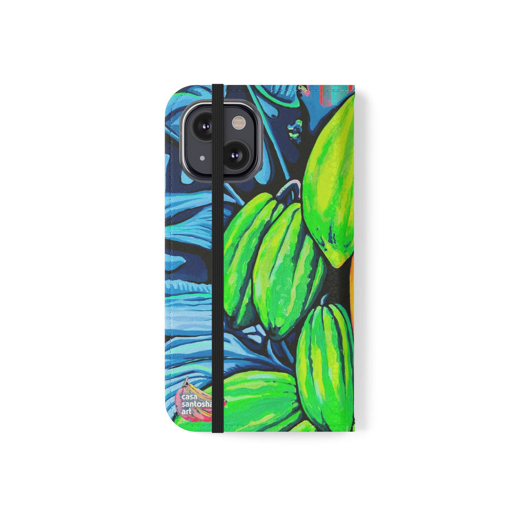Neon Cacao Flip Phone Case – Wallet Cover with Card Slots
