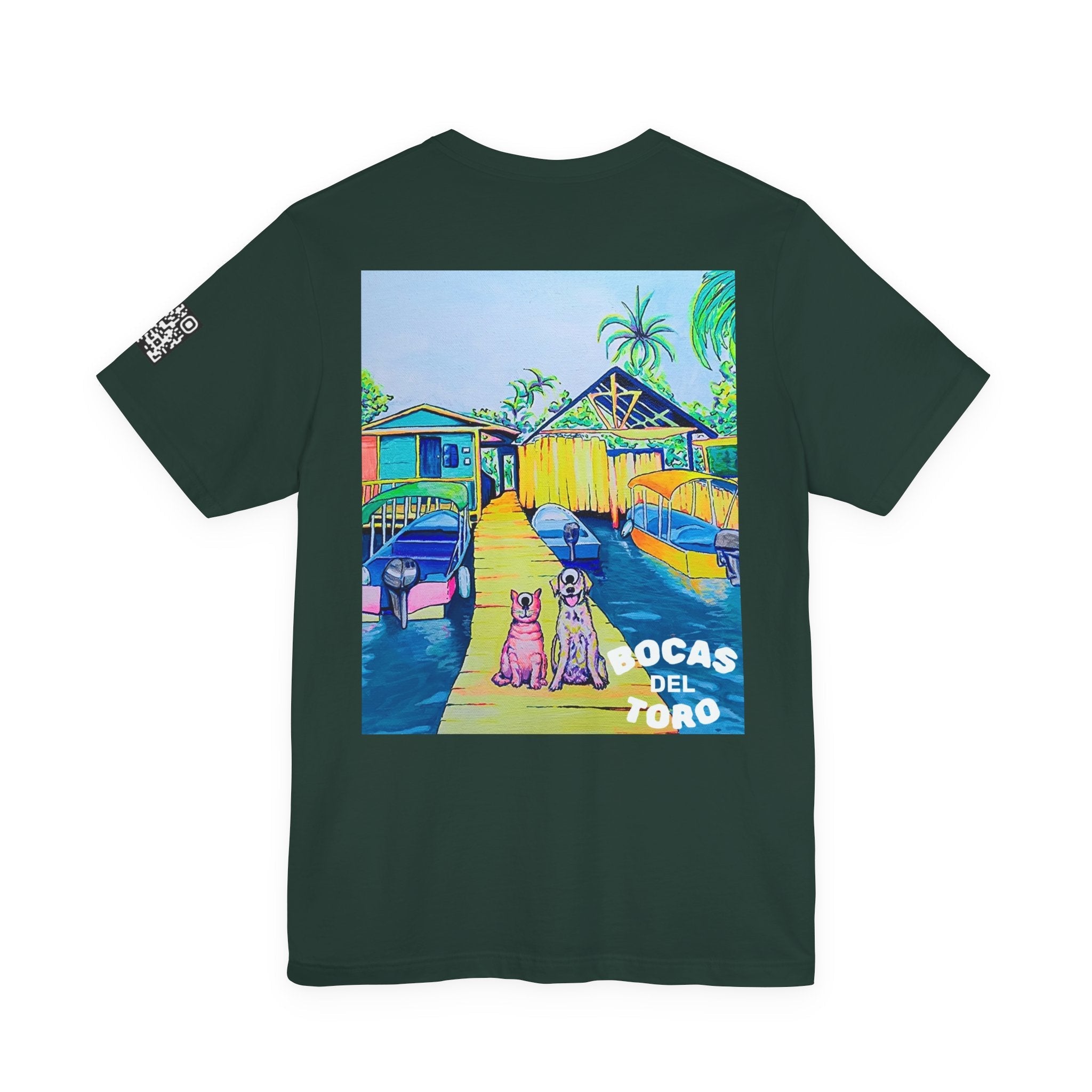 Unisex Cyclops Cat and Dog in Bocas Tee