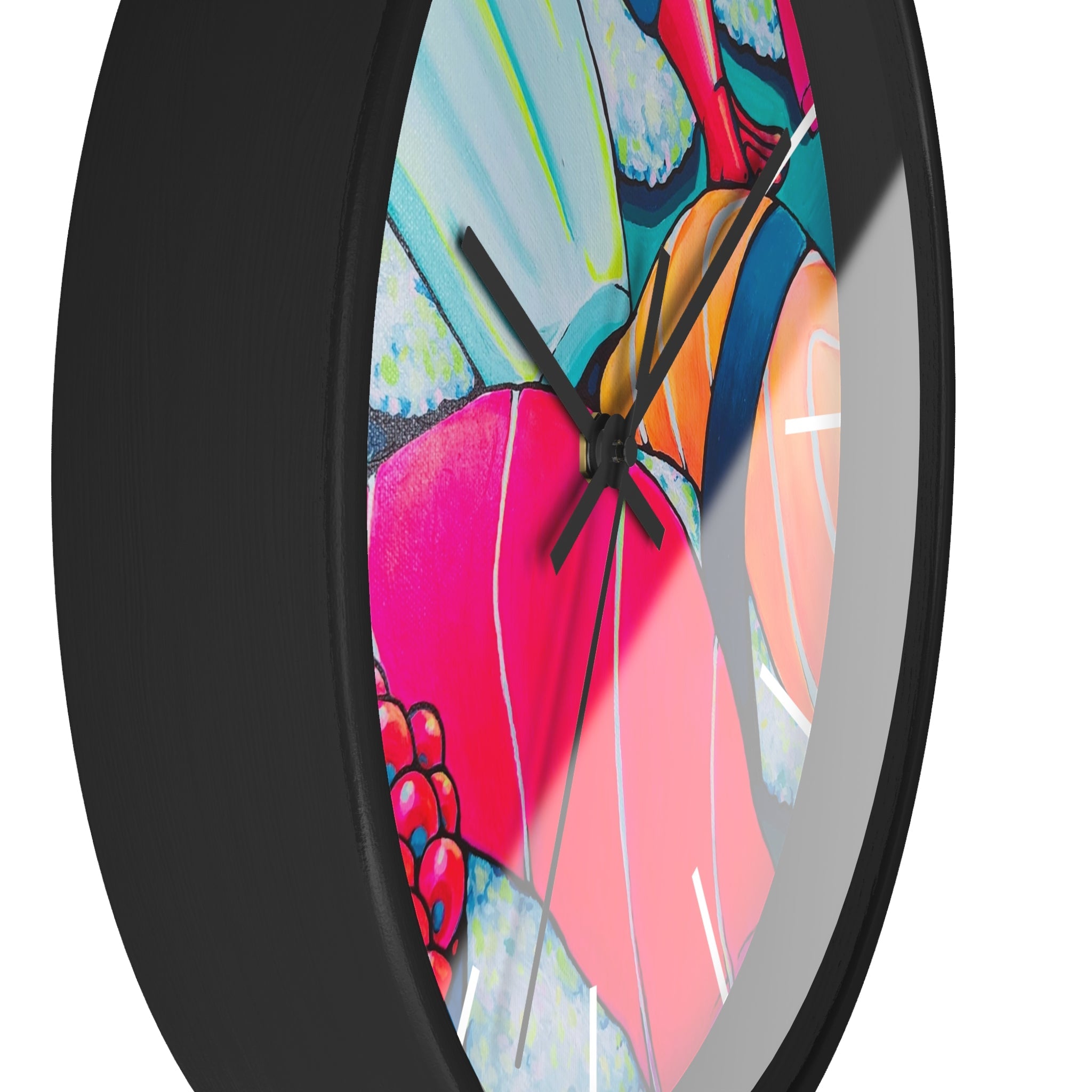 Neon Sushi Pop Art Wall Clock