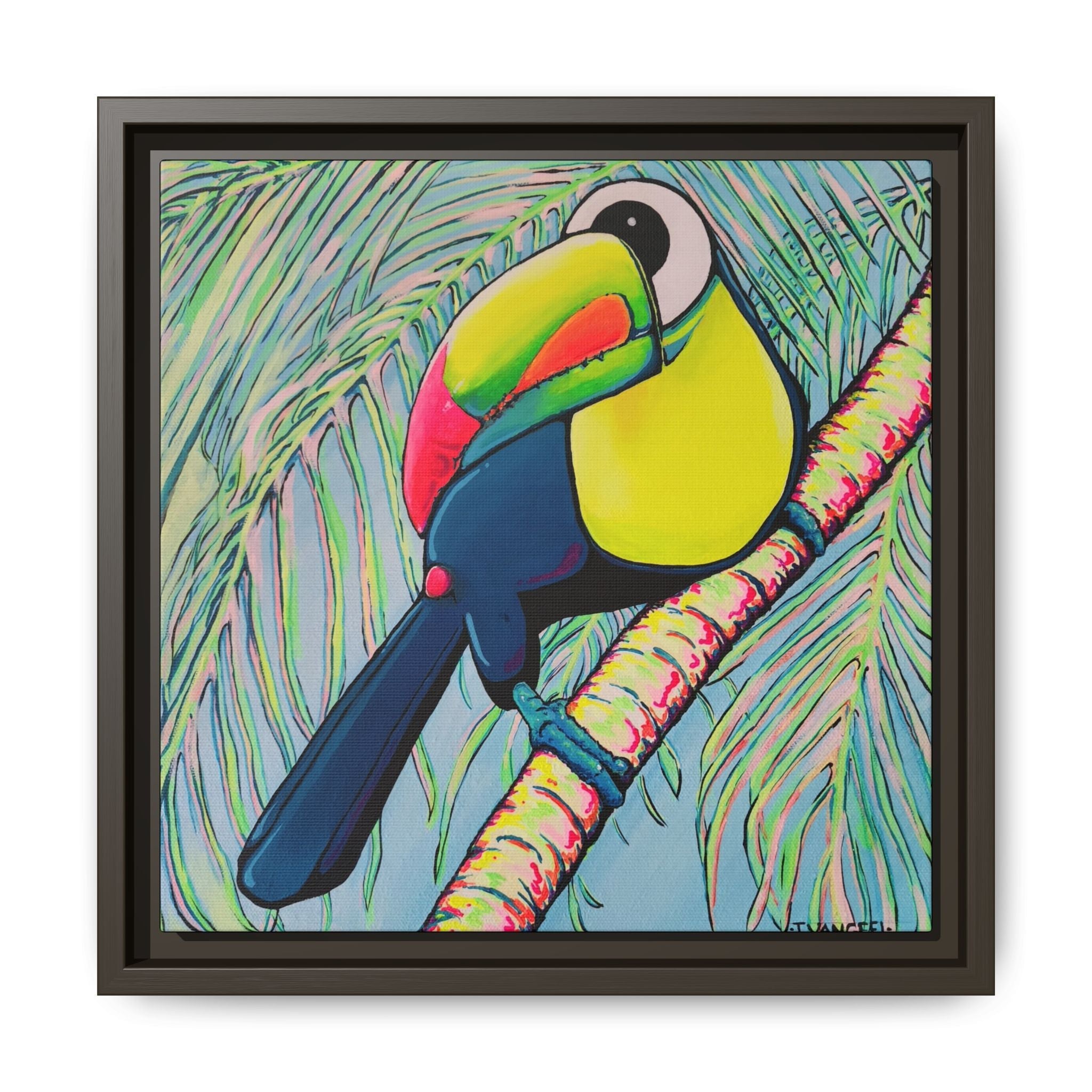 Framed Cyclops Toucan Canvas Print