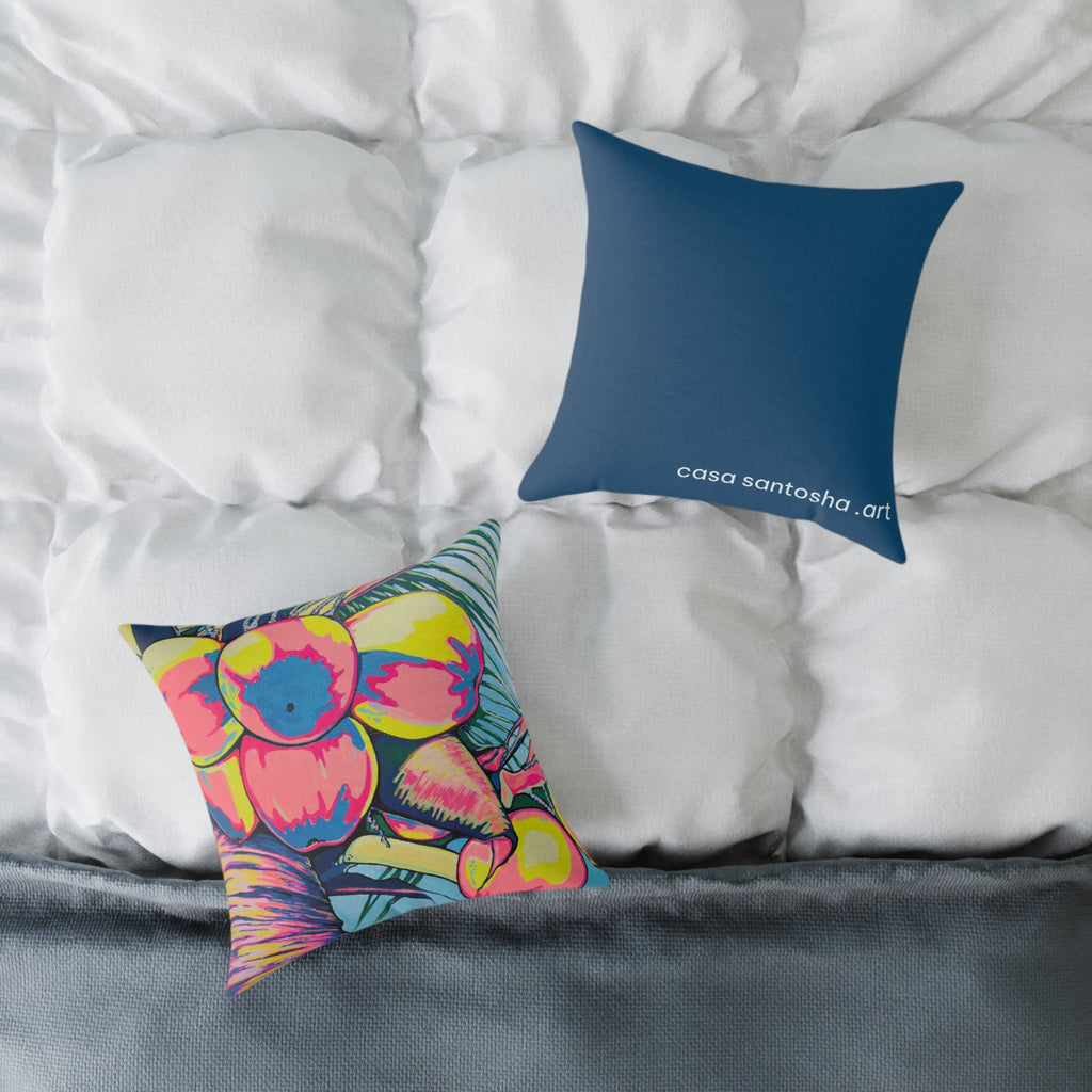 Neon Coconuts Art Canvas Decorative Pillow