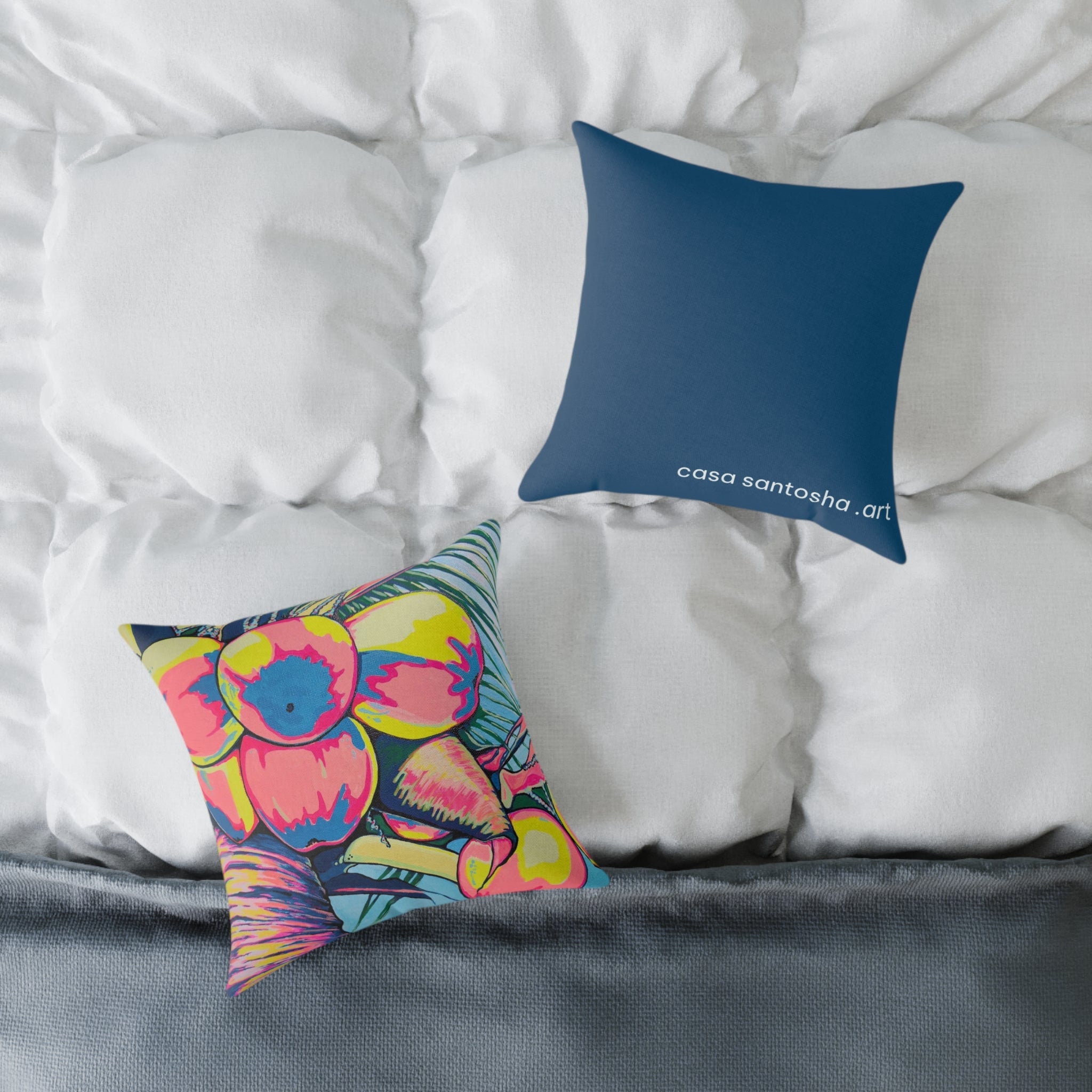 Neon Coconuts Art Canvas Decorative Pillow