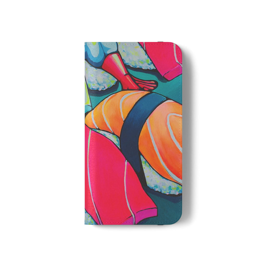Neon Sushi Flip Phone Case – Wallet Cover with Card Slots