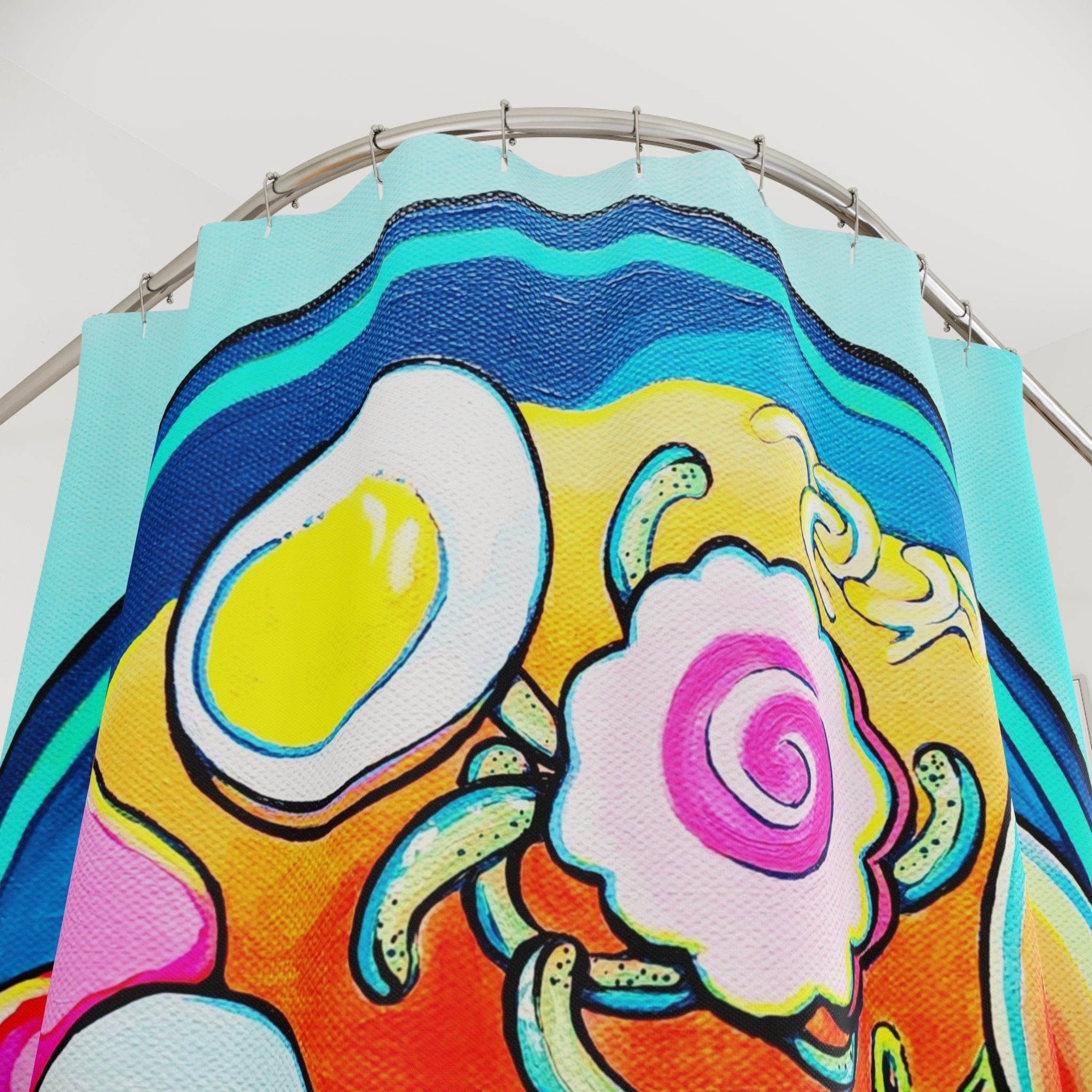 Neon Ramen Pop Art Shower Curtain