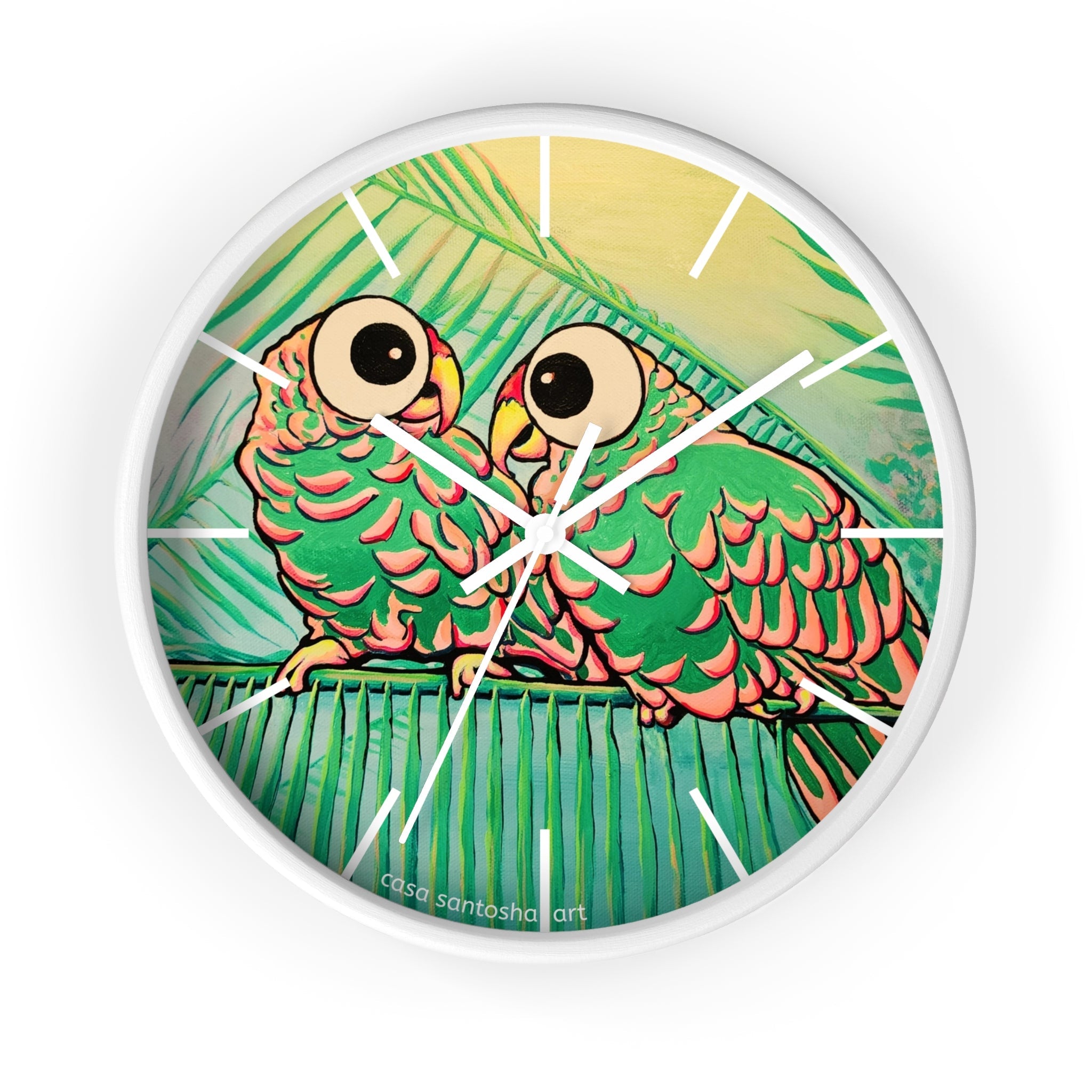Chatty Cyclops Parrots Pop Art Wall Clock