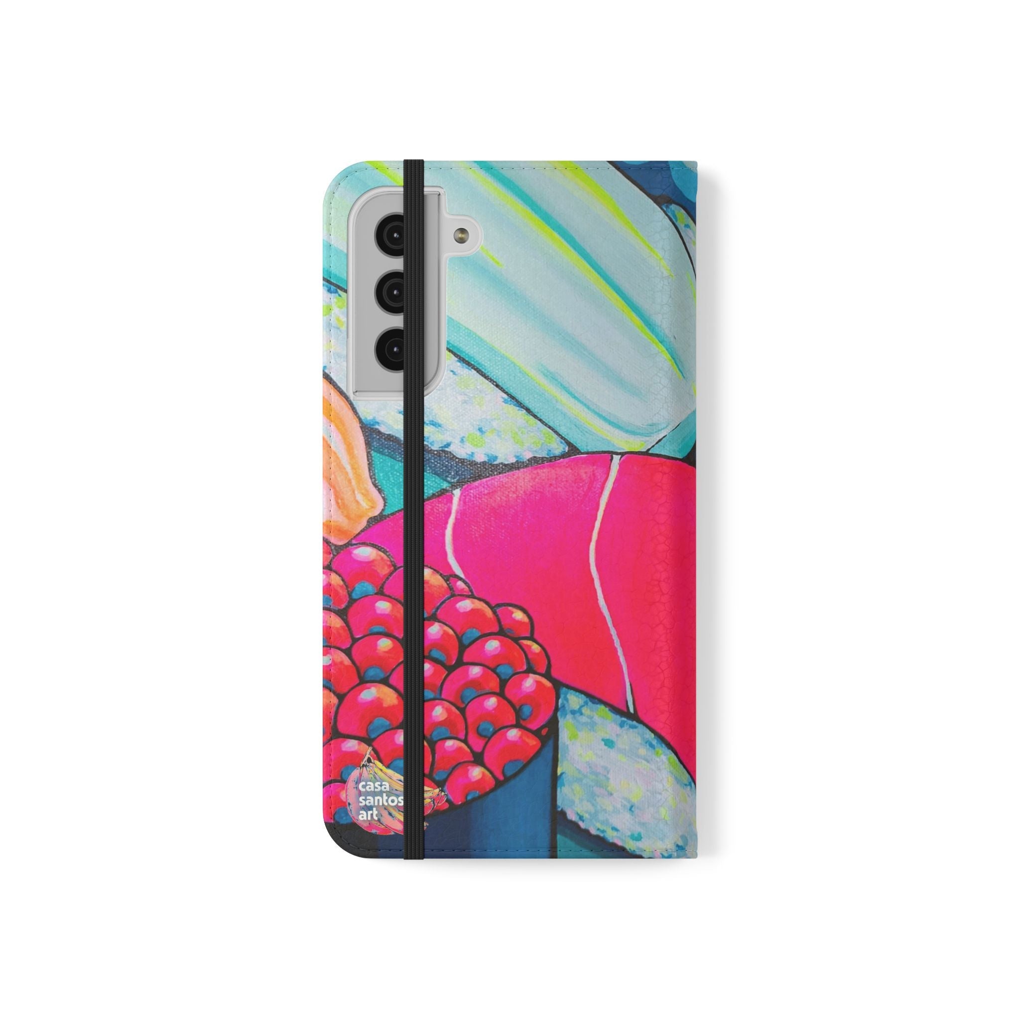 Neon Sushi Flip Phone Case – Wallet Cover with Card Slots