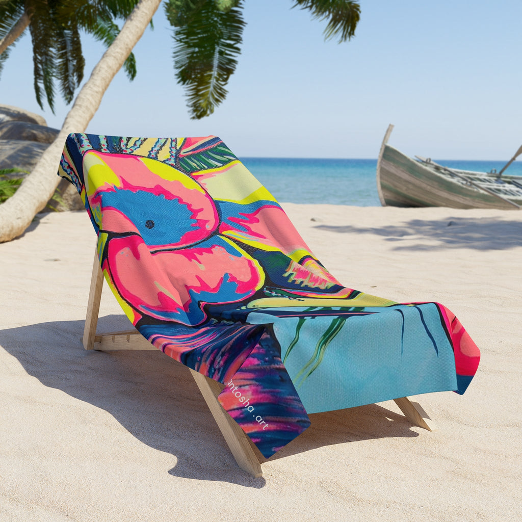 Neon Coconuts Beach Towel for Summer Fun and Vacation Essentials