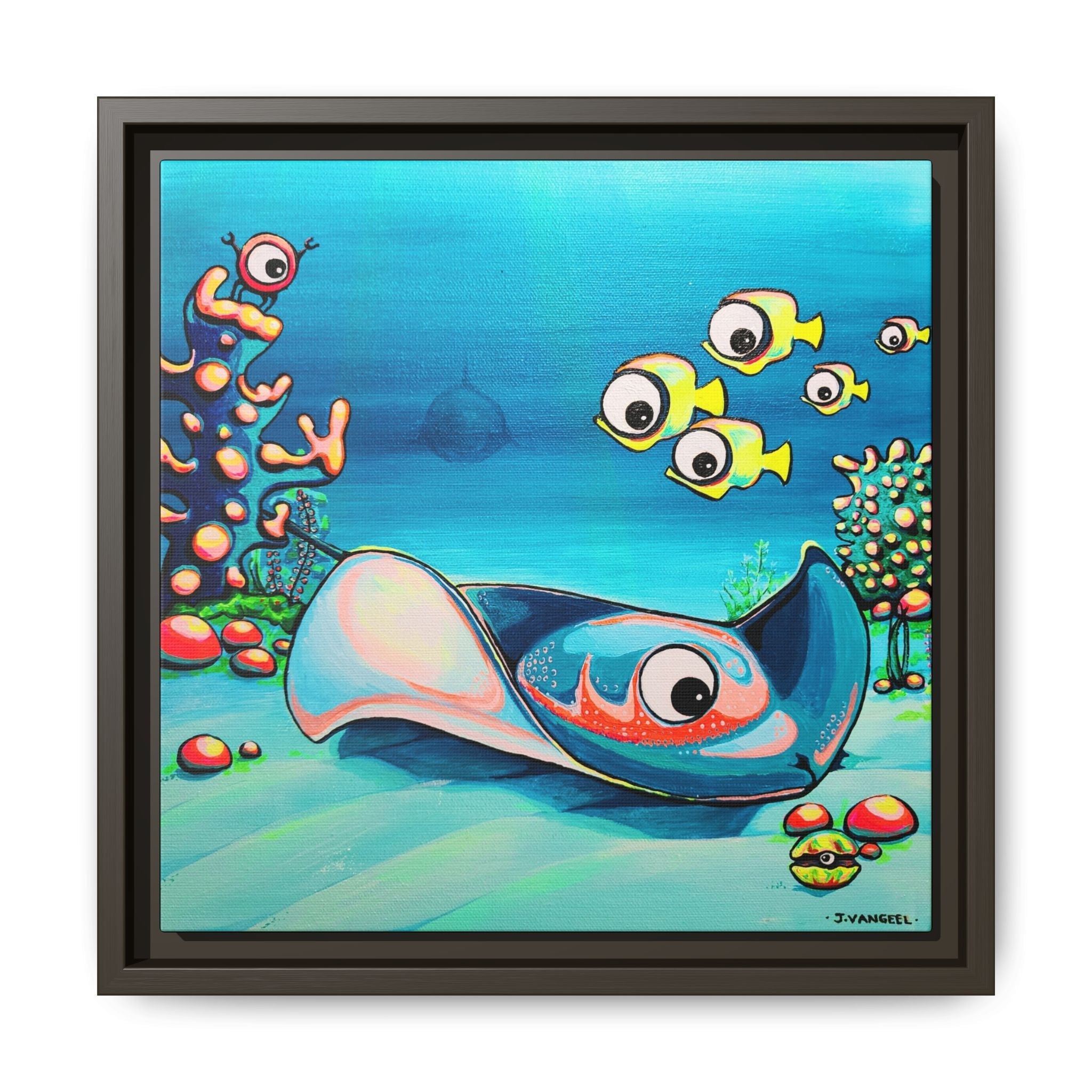 Framed Cyclops Stingray Canvas Print