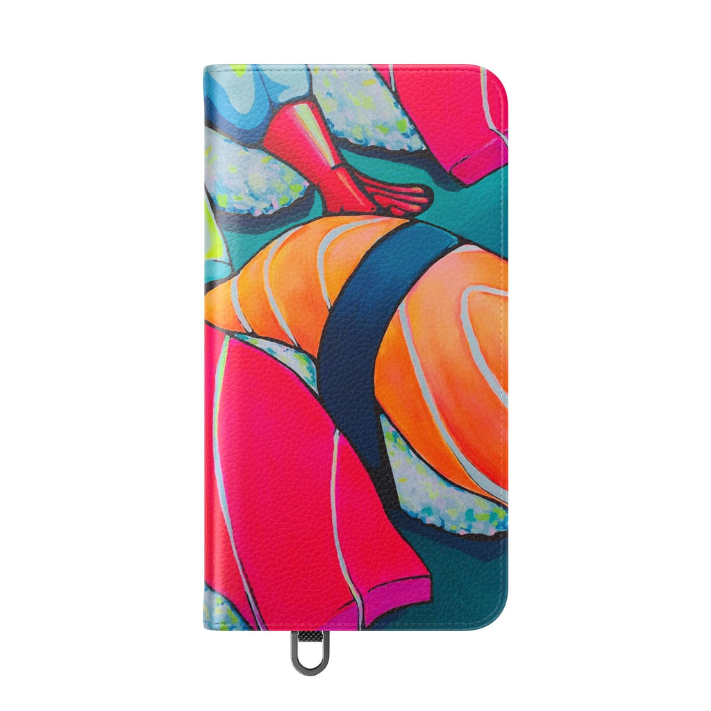 Neon Sushi Flip Phone Case – Wallet Cover with Card Slots