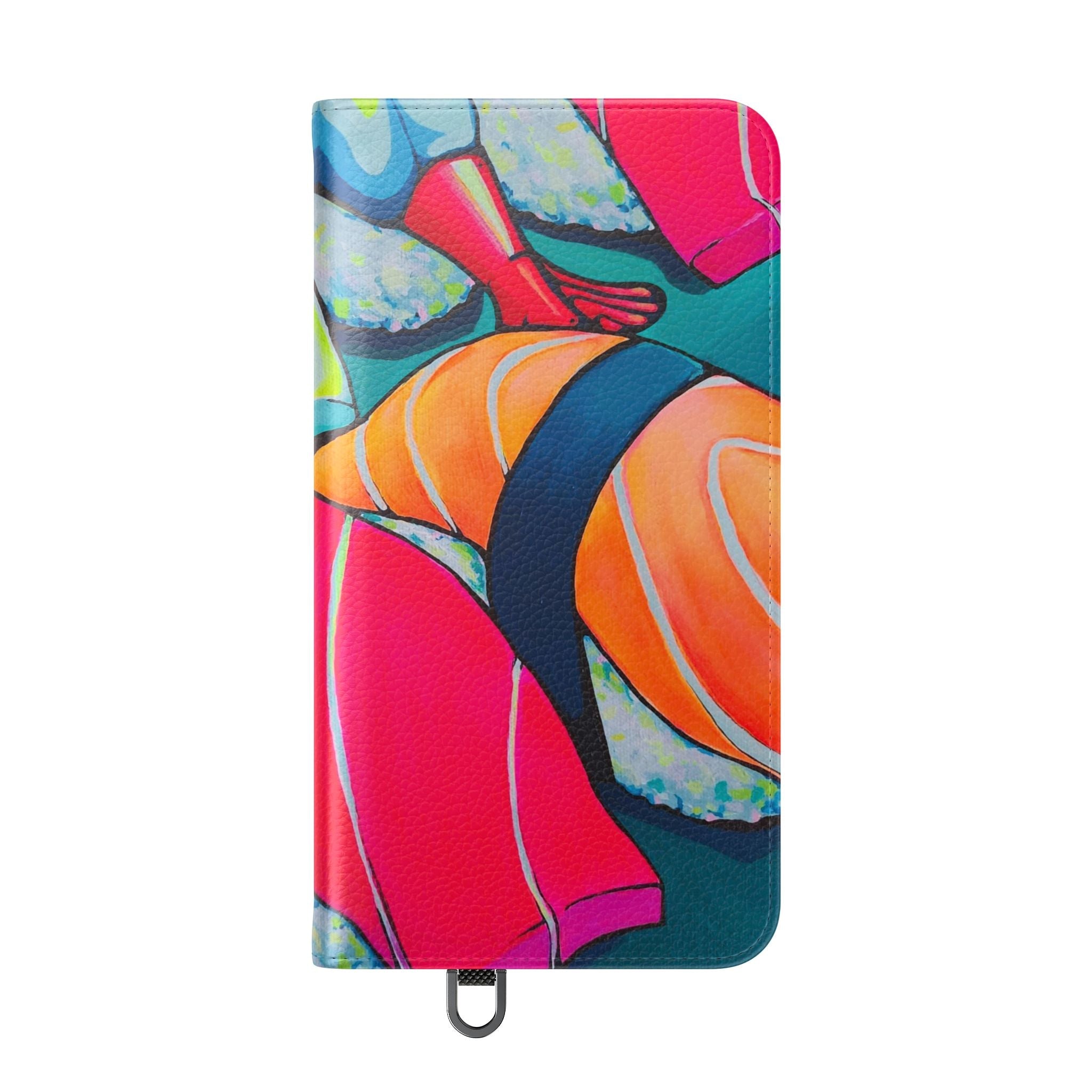 Neon Sushi Flip Phone Case – Wallet Cover with Card Slots