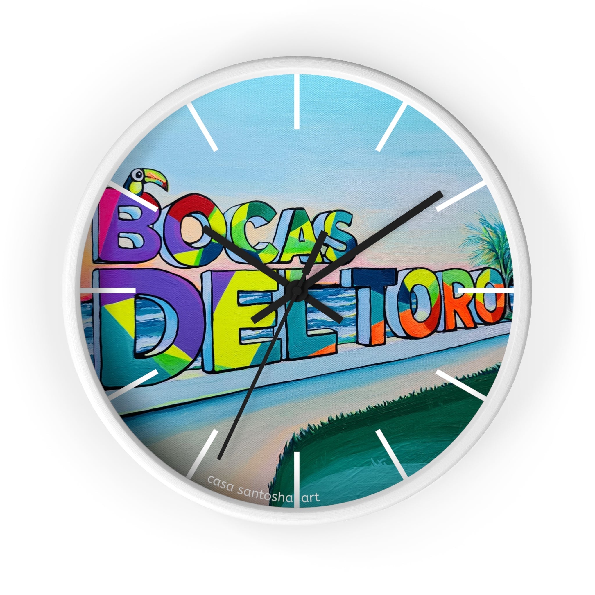 Bocas Del Toro Sign Pop Art Wall Clock
