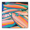 Neon Fish Canvas Print, Original Artist Design, Home Decor Wall Art