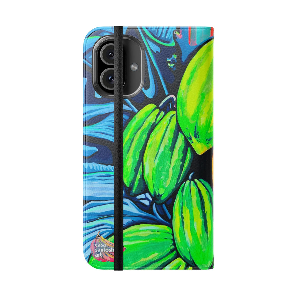 Neon Cacao Flip Phone Case – Wallet Cover with Card Slots