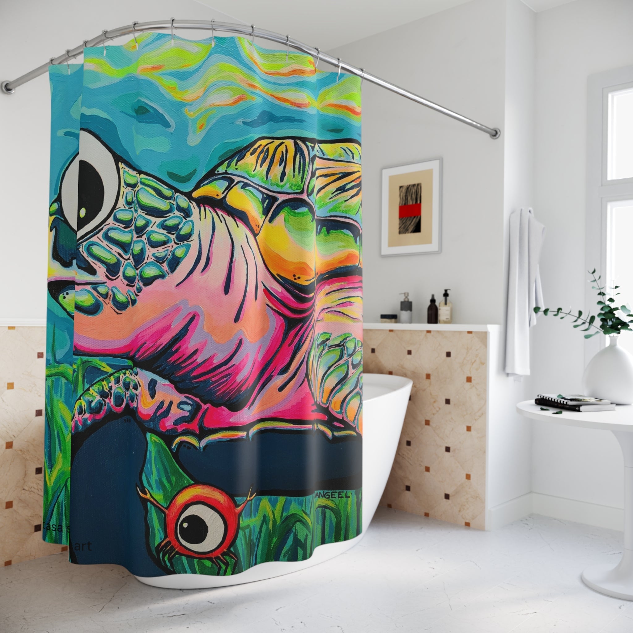 Cyclops Turtle Pop Art Shower Curtain
