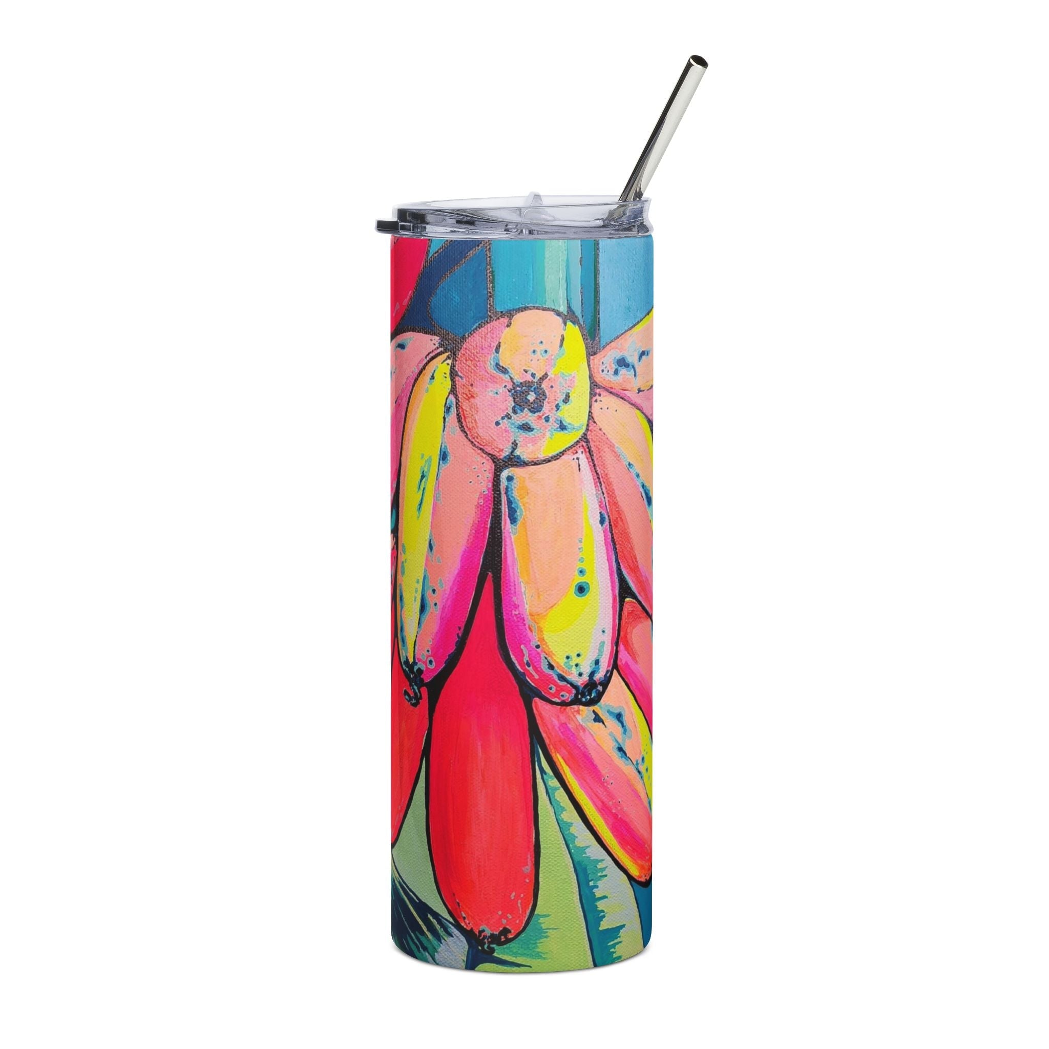 Neon Primitivo Bananas Stainless Steel Tumbler, 20oz | Fun Travel Mug, Eco-Friendly