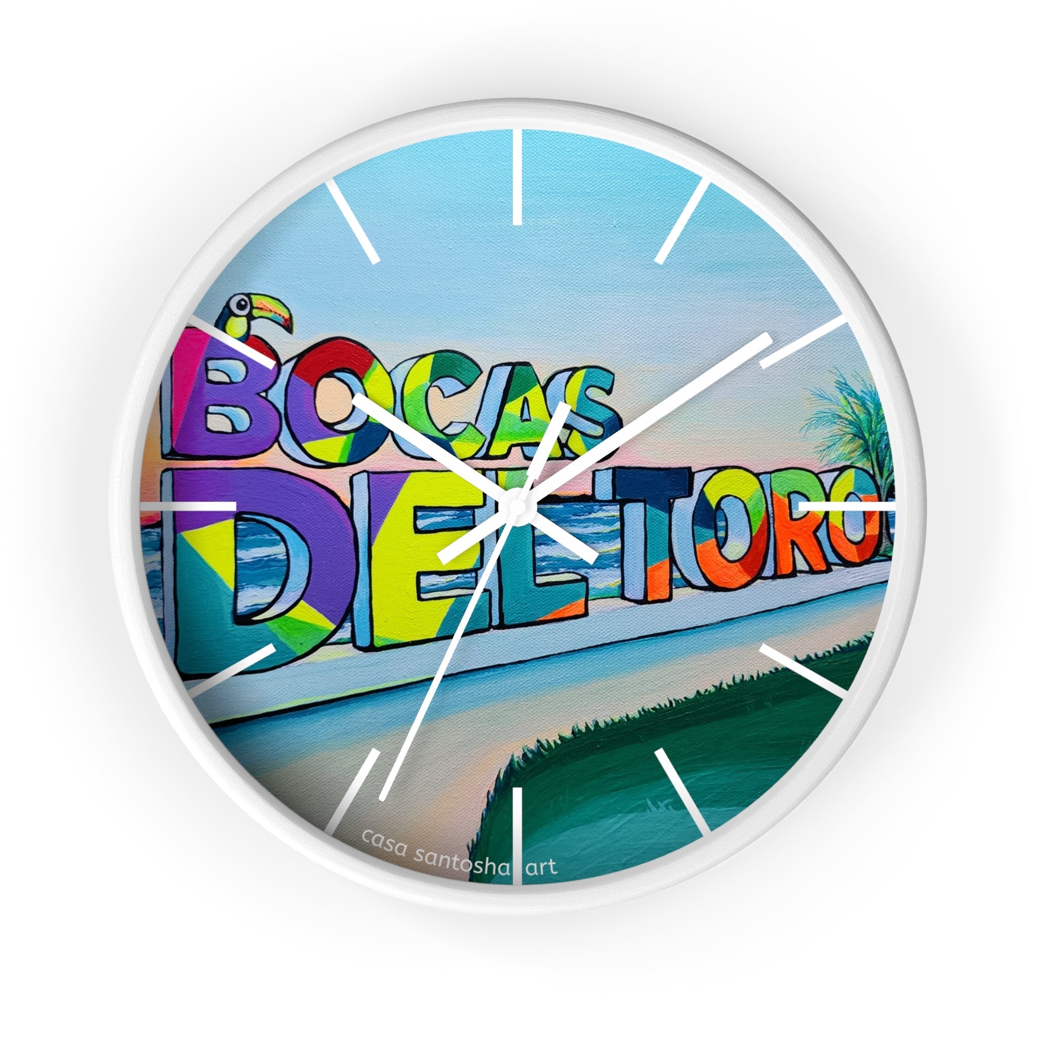 Bocas Del Toro Sign Pop Art Wall Clock