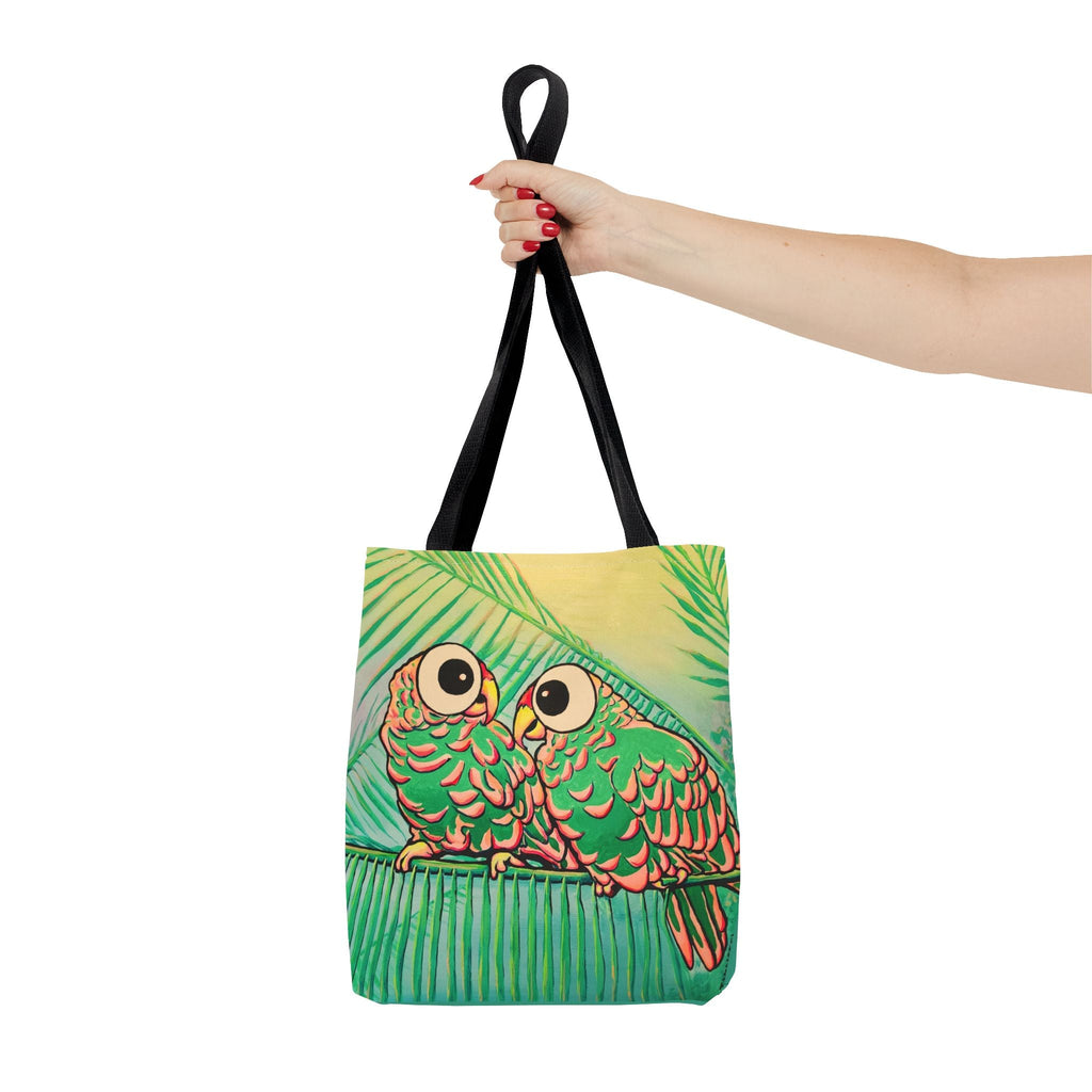 Premium Chatty Cyclops Parrots Tote Bag, Original Artist Design, Reusable Shopping Tote,  Eco-Friendly