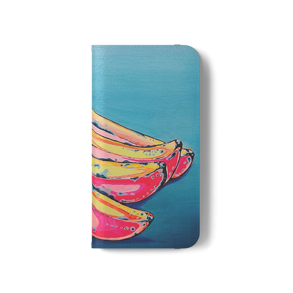 Neon Bananas Flip Phone Case – Wallet Cover with Card Slots