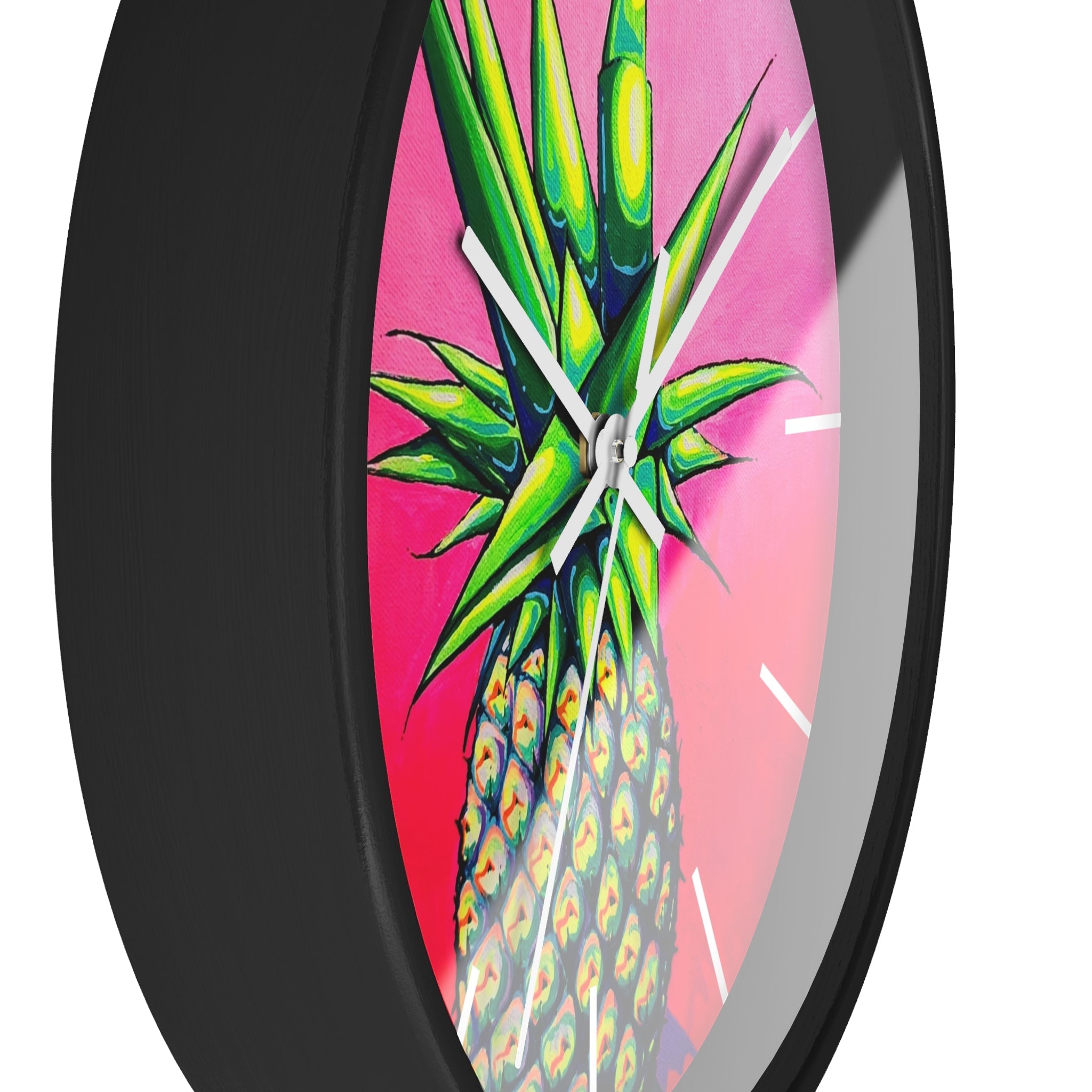 Neon Pineapple Pop Art Wall Clock